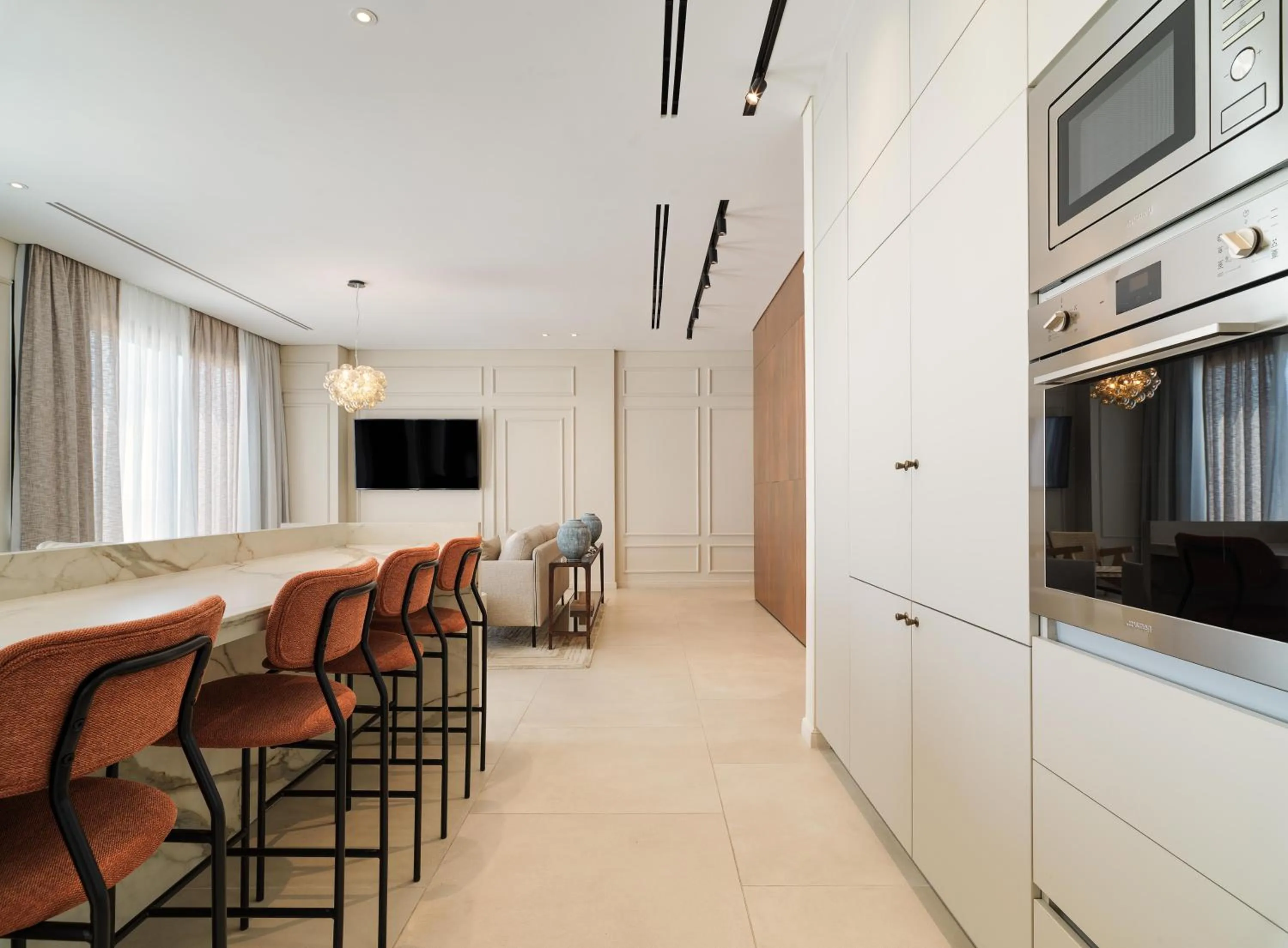 Living room in LIV Mackenzie Beach Suites Larnaca ADULTS ONLY