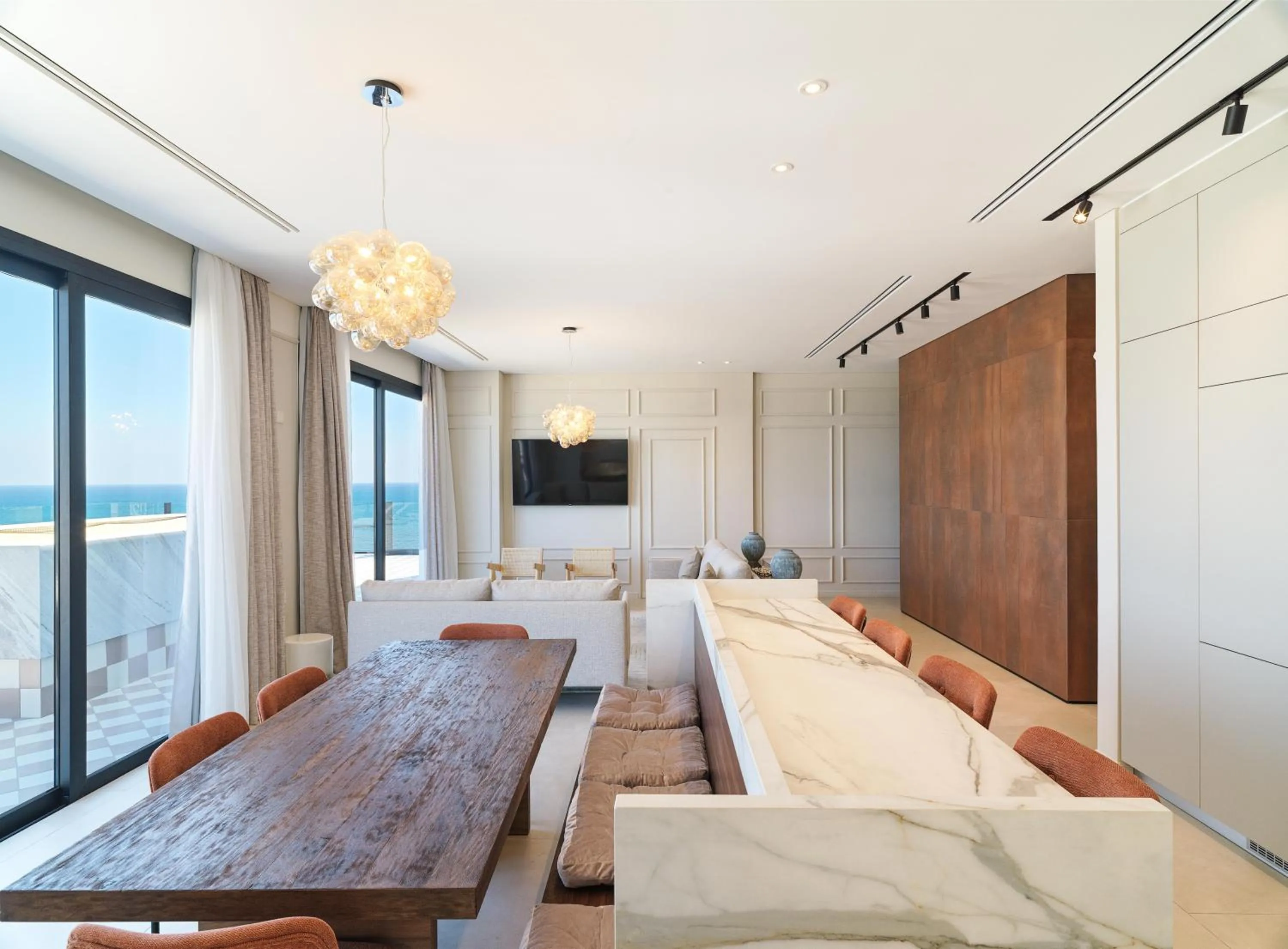 Living room in LIV Mackenzie Beach Suites Larnaca ADULTS ONLY