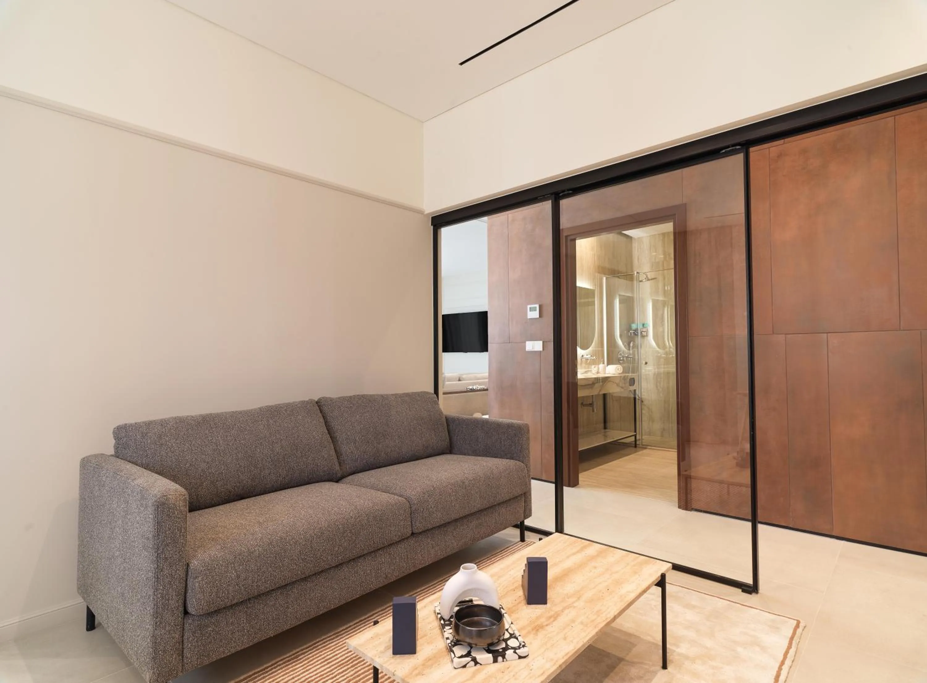 TV and multimedia in LIV Mackenzie Beach Suites Larnaca ADULTS ONLY