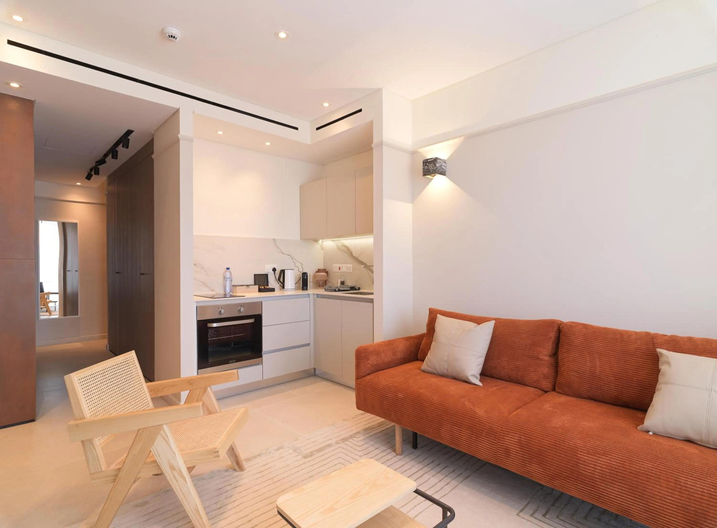 Kitchen or kitchenette in LIV Mackenzie Beach Suites Larnaca ADULTS ONLY