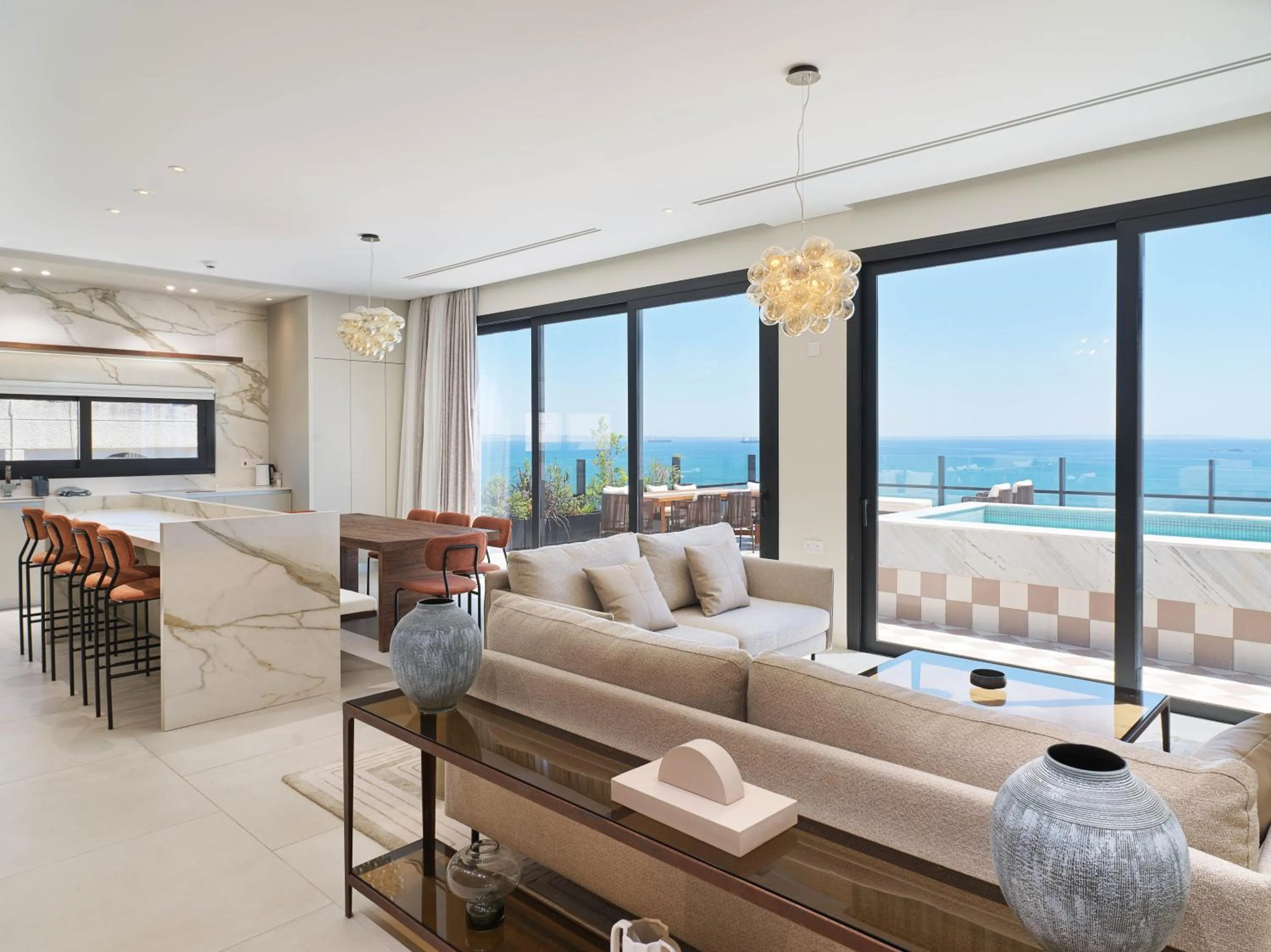 Patio in LIV Mackenzie Beach Suites Larnaca ADULTS ONLY