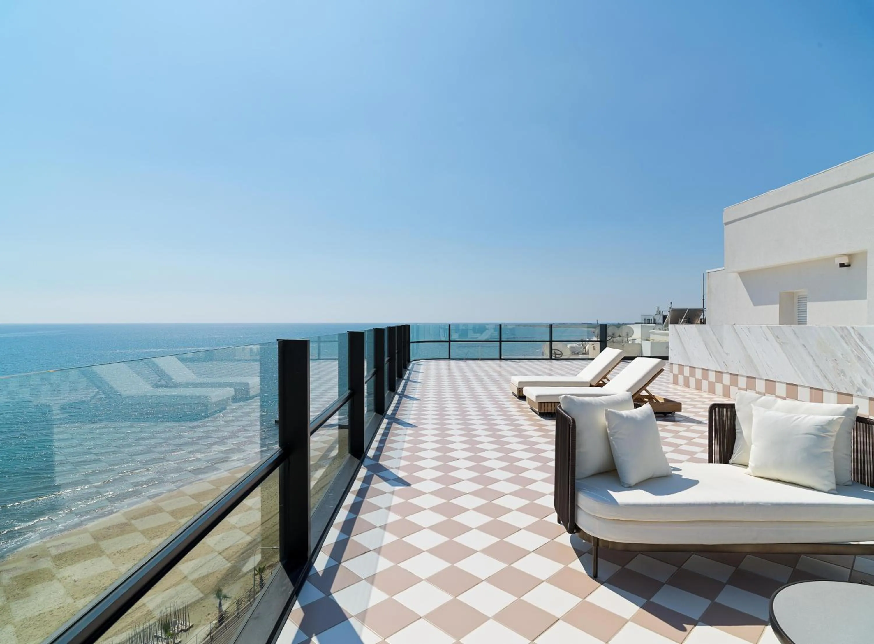 Patio in LIV Mackenzie Beach Suites Larnaca ADULTS ONLY