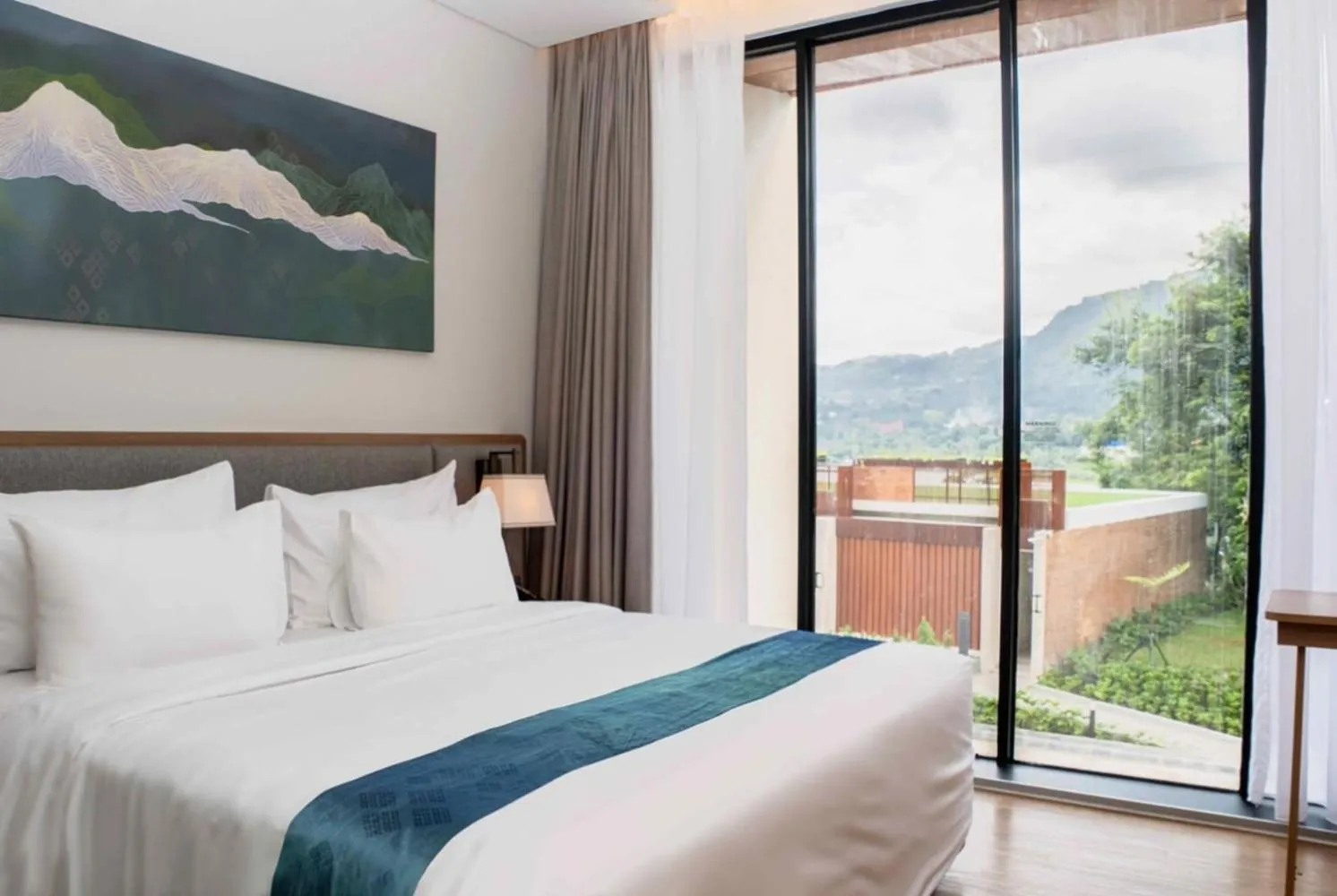 View (from property/room), Bed in Marianna Resort And Convention Tuktuk - Samosir, Marclan Collection