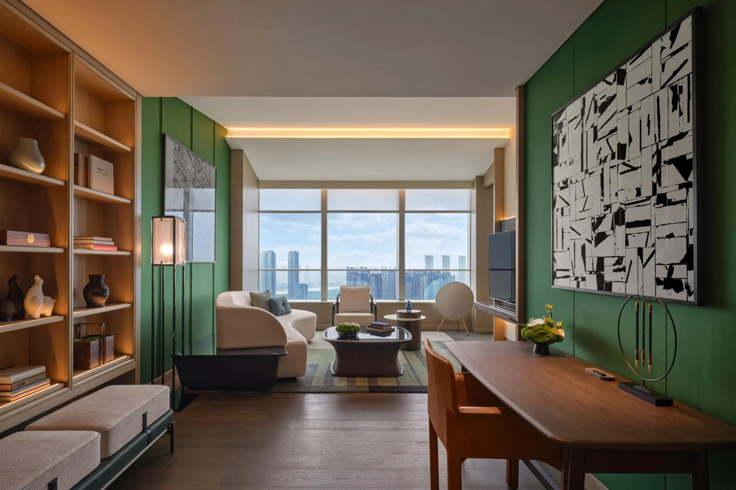 Living room, Bed in Andaz Nanjing Hexi, By Hyatt
