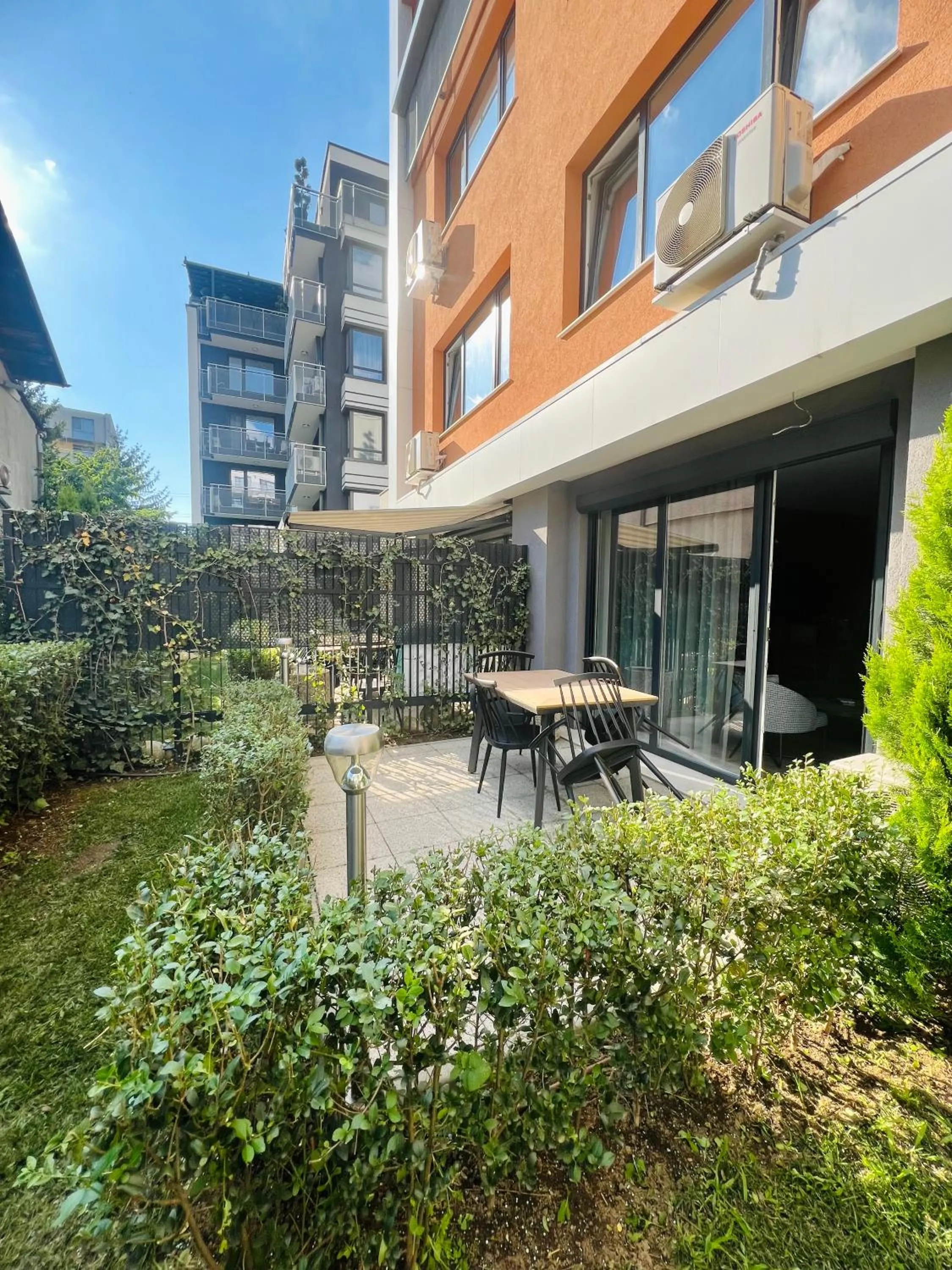 Garden view in 7th Sense boutique apartments