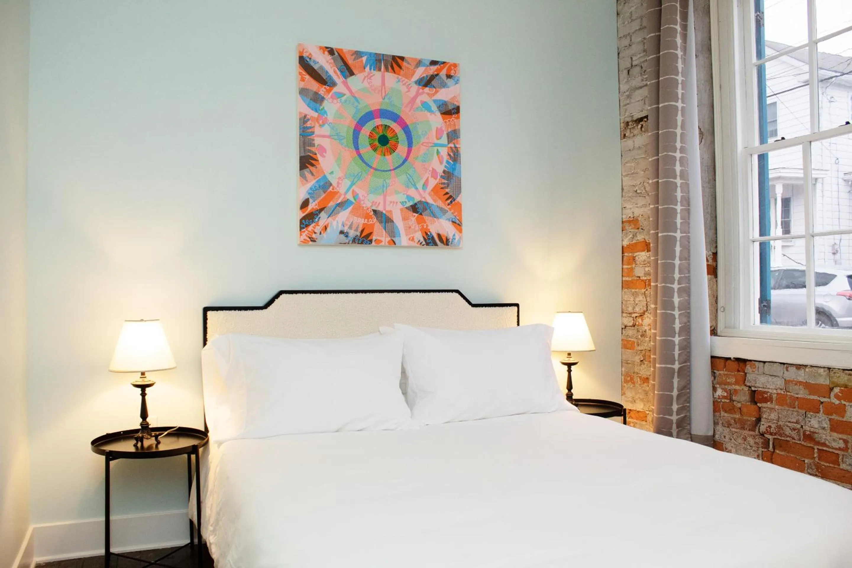 Bedroom, Bed in Bischoff Inn - Former 1870 Furniture Factory Now 5 Room Boutique Hotel