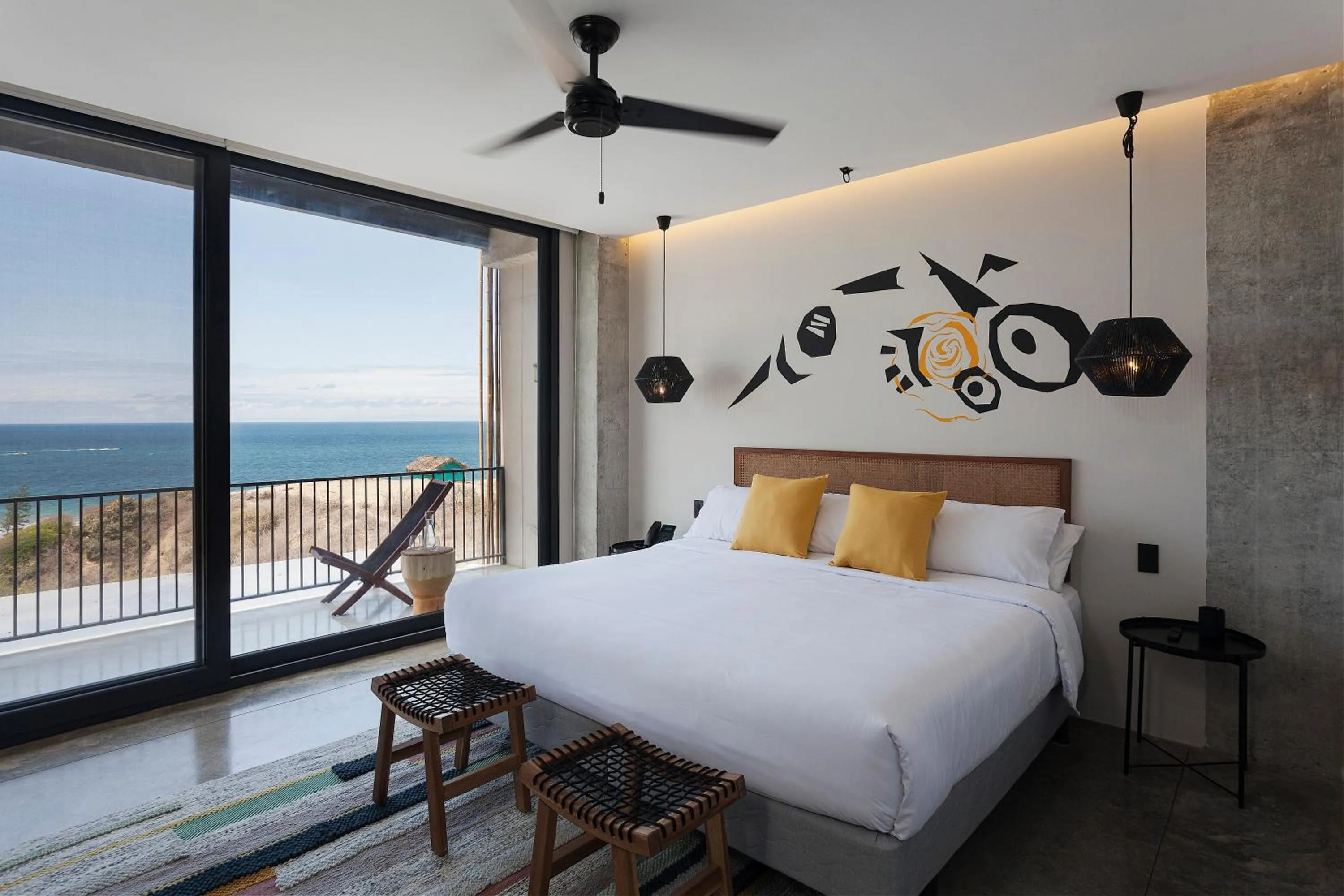 Bed in Eolia Sustainable Design Hotel