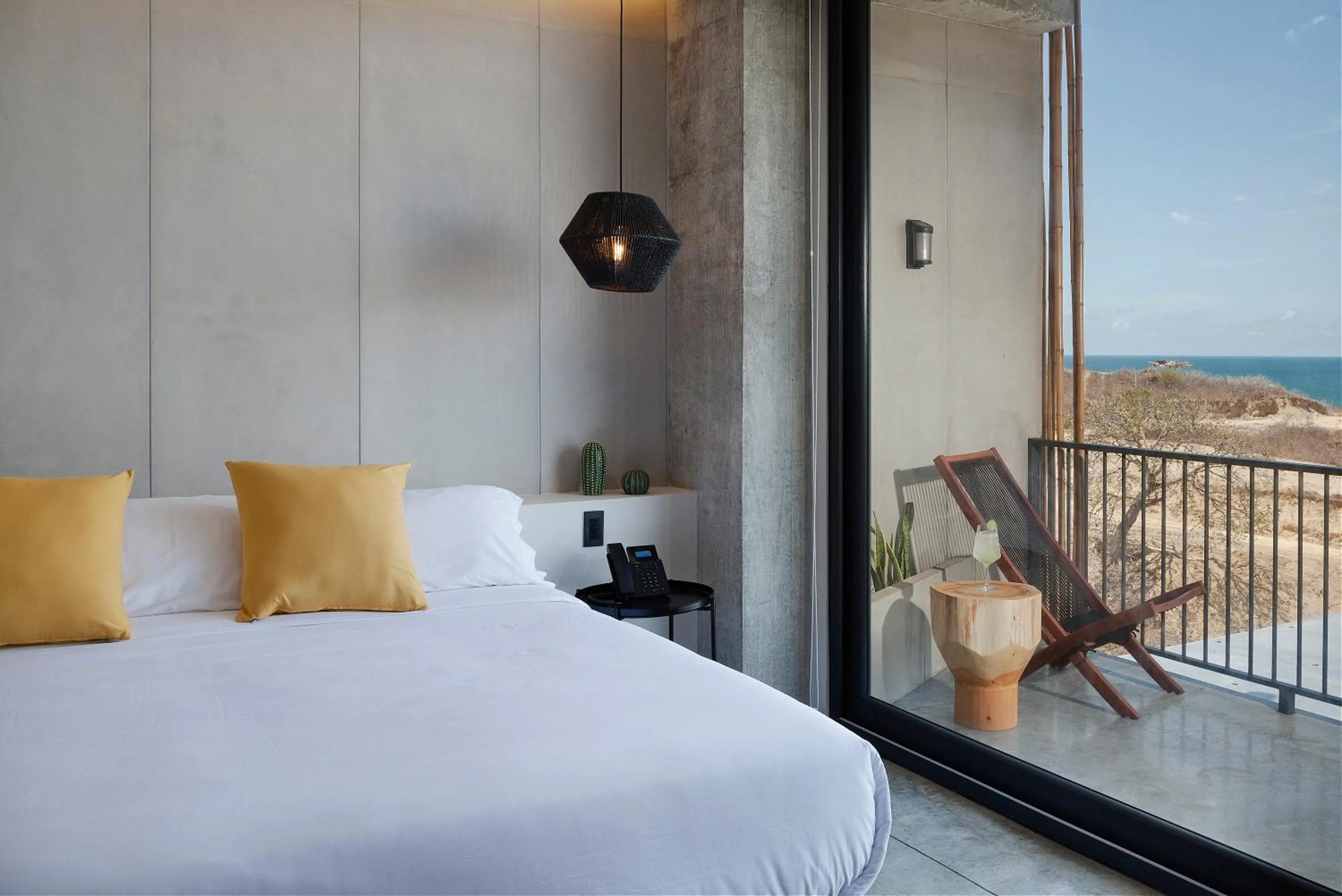 Bed in Eolia Sustainable Design Hotel