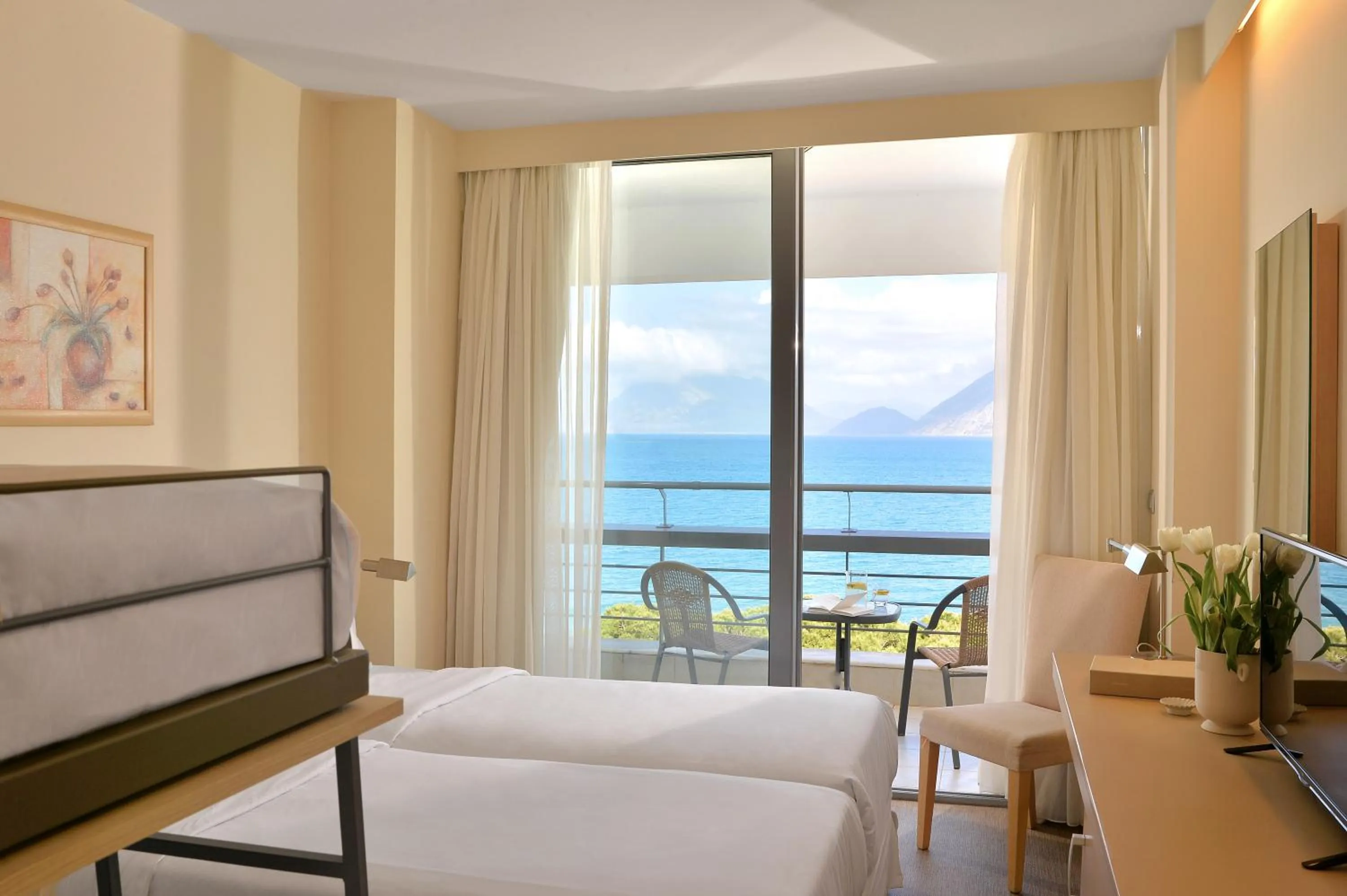 View (from property/room), Bed in Airotel Achaia Beach
