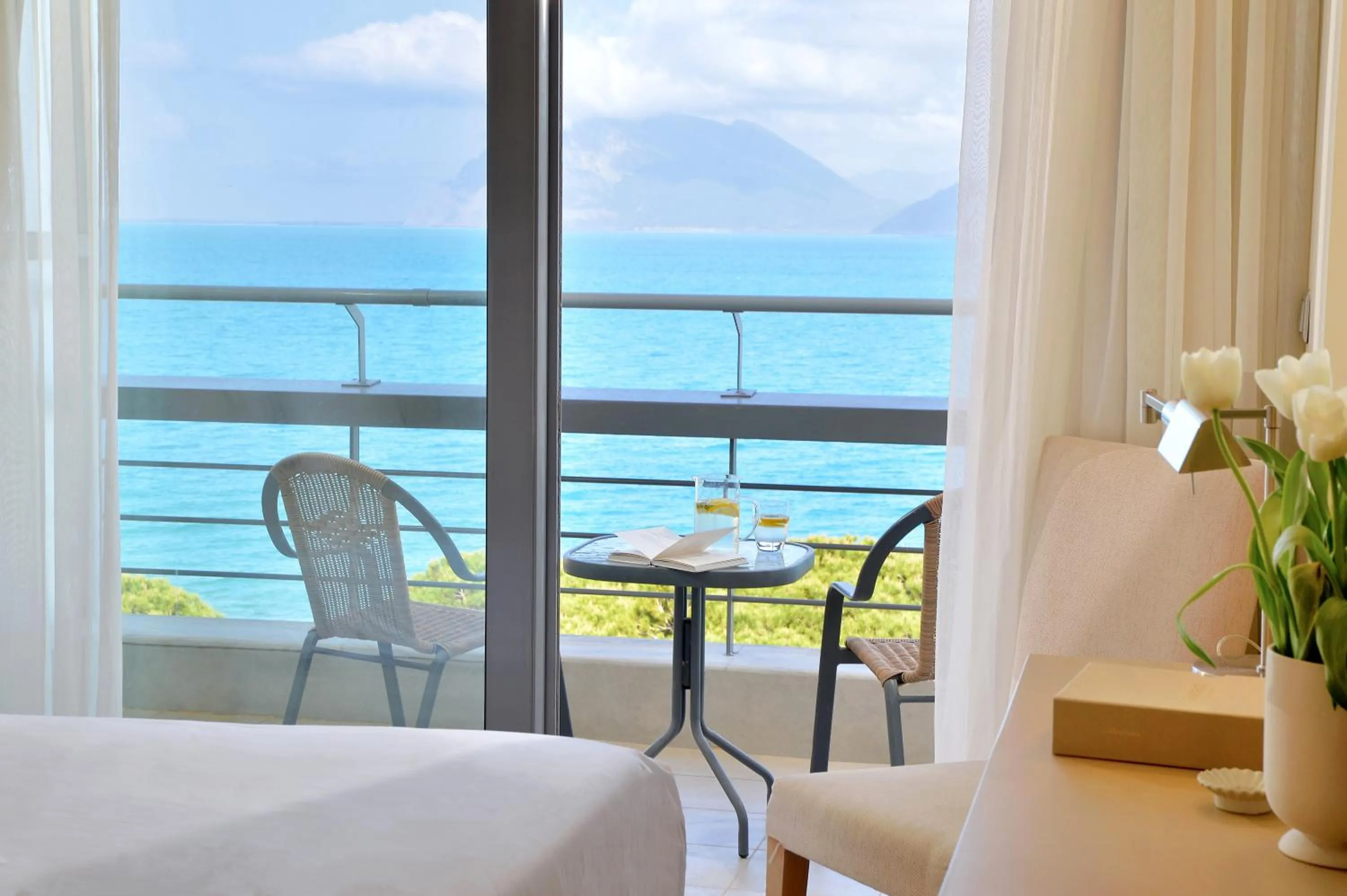 View (from property/room), Bed in Airotel Achaia Beach