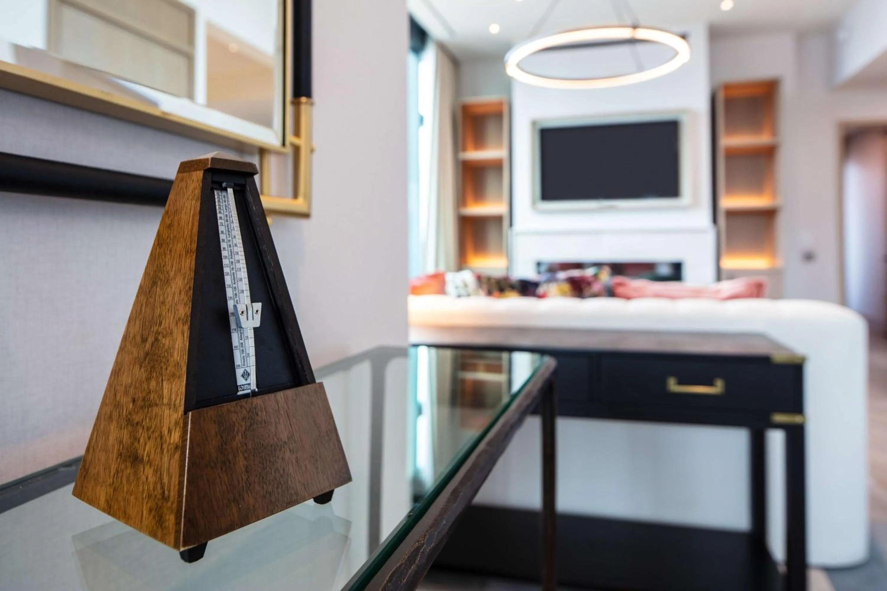 Living room, Bed in Tempo By Hilton New York Times Square