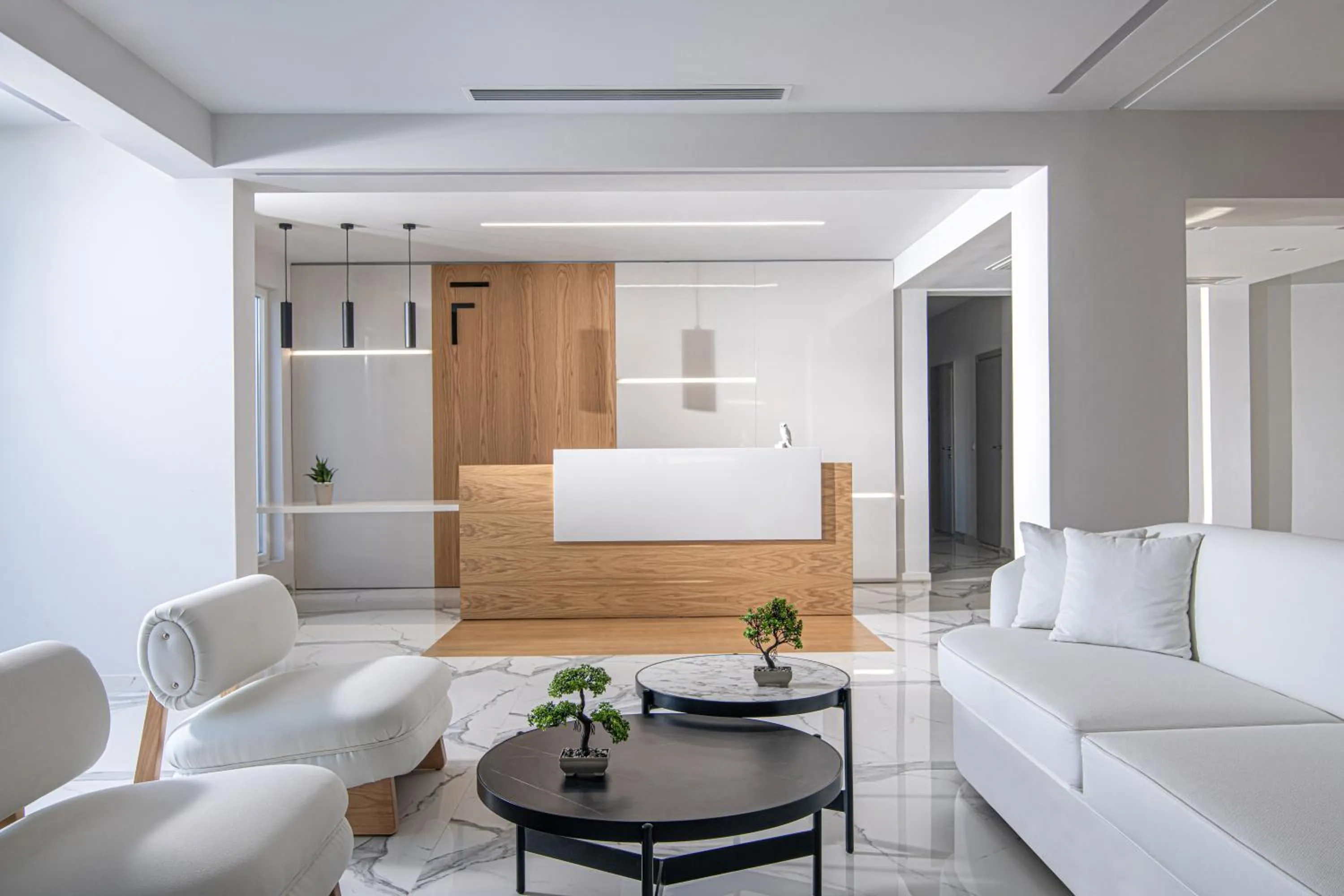 Seating area in Filia Luxury Suites