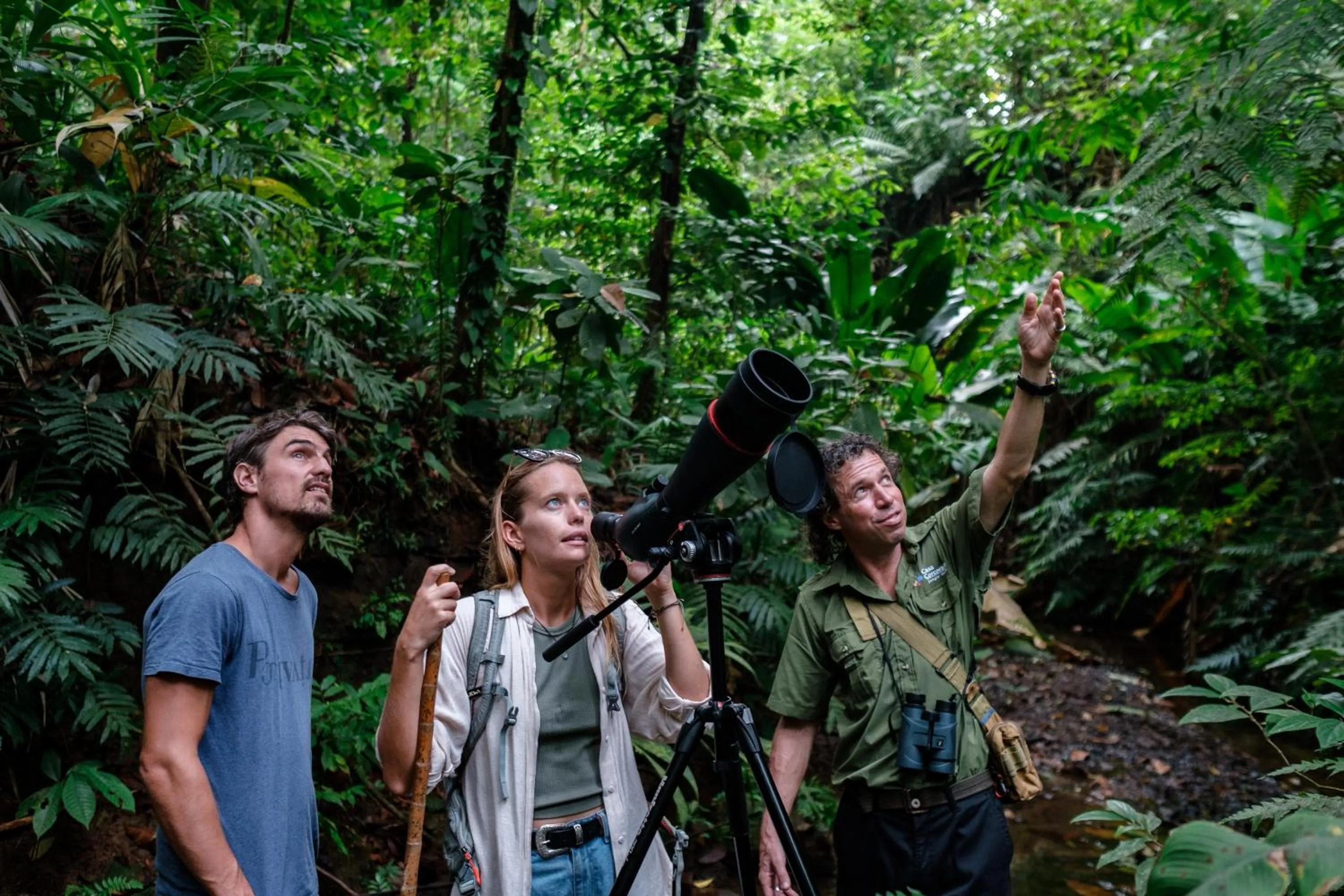 group of guests in Corcovado Wilderness Lodge by SCP