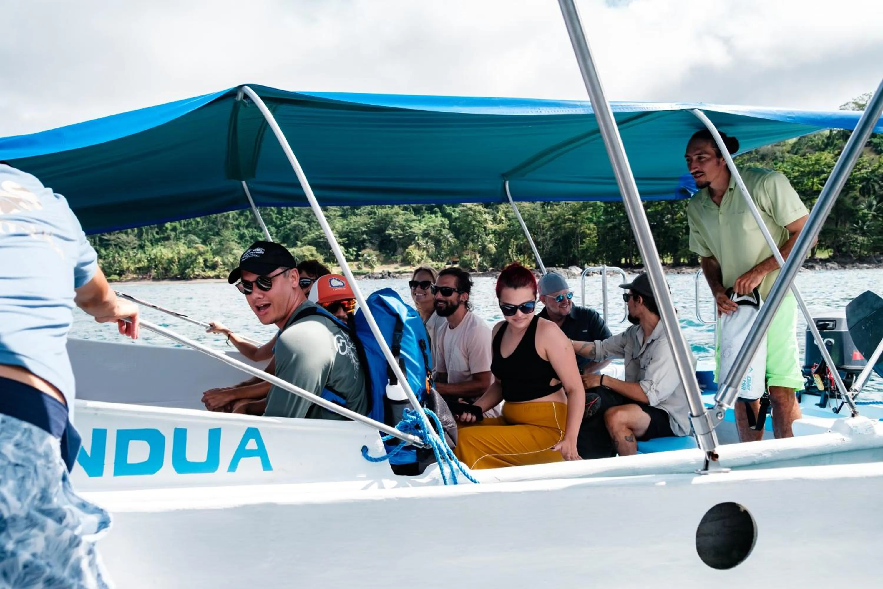 group of guests in Corcovado Wilderness Lodge by SCP