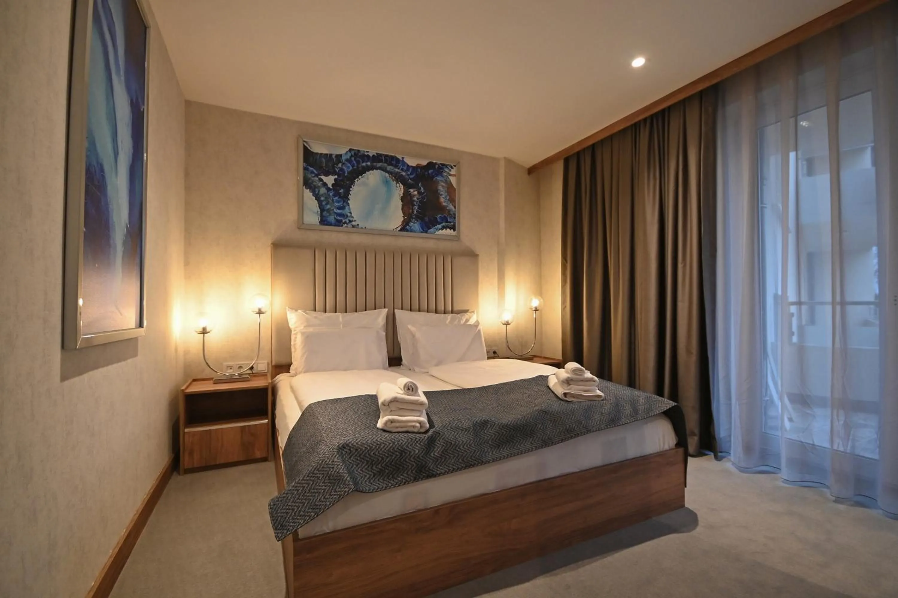 Bed in Hotel Foldana