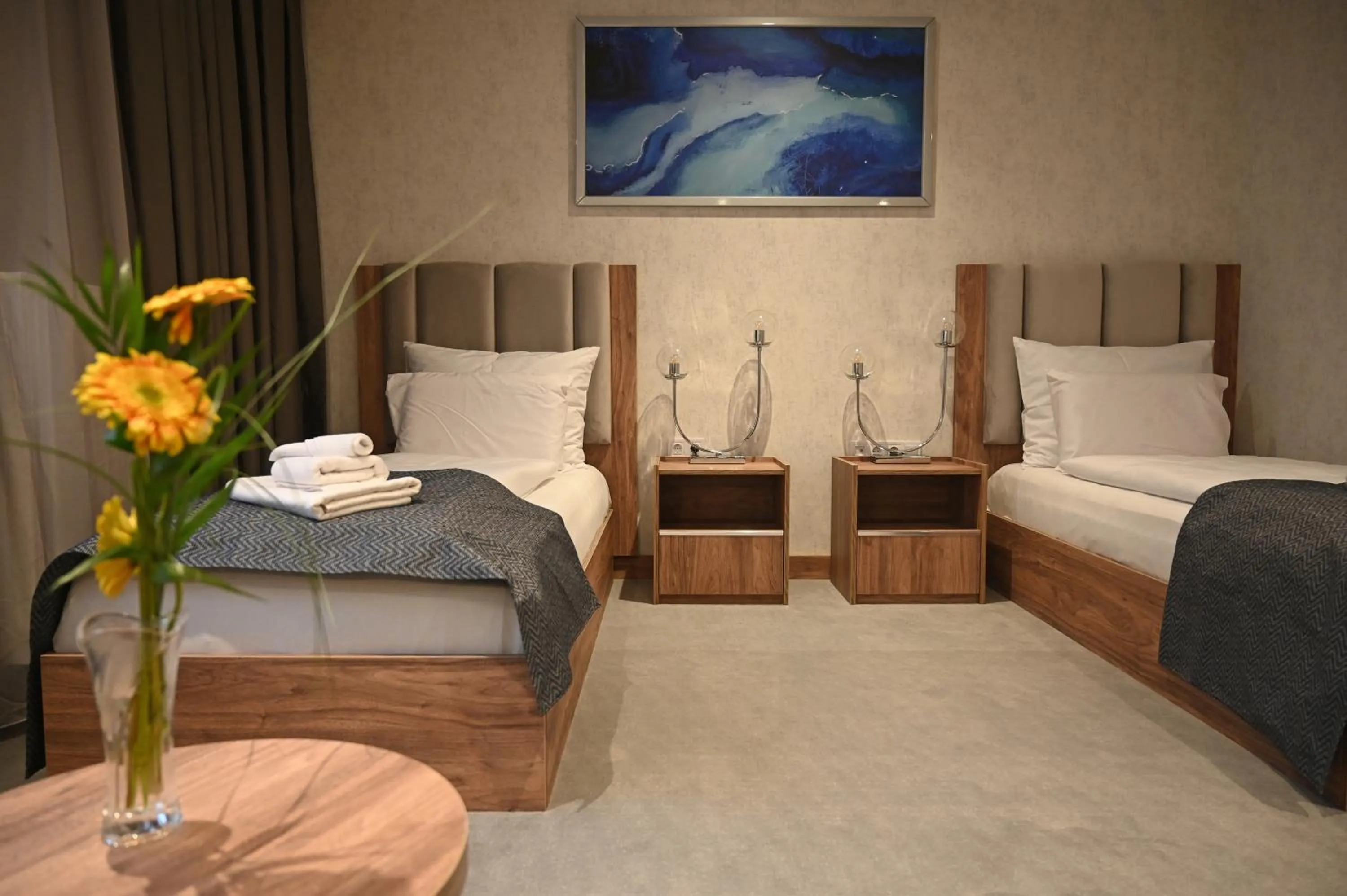 Bed in Hotel Foldana