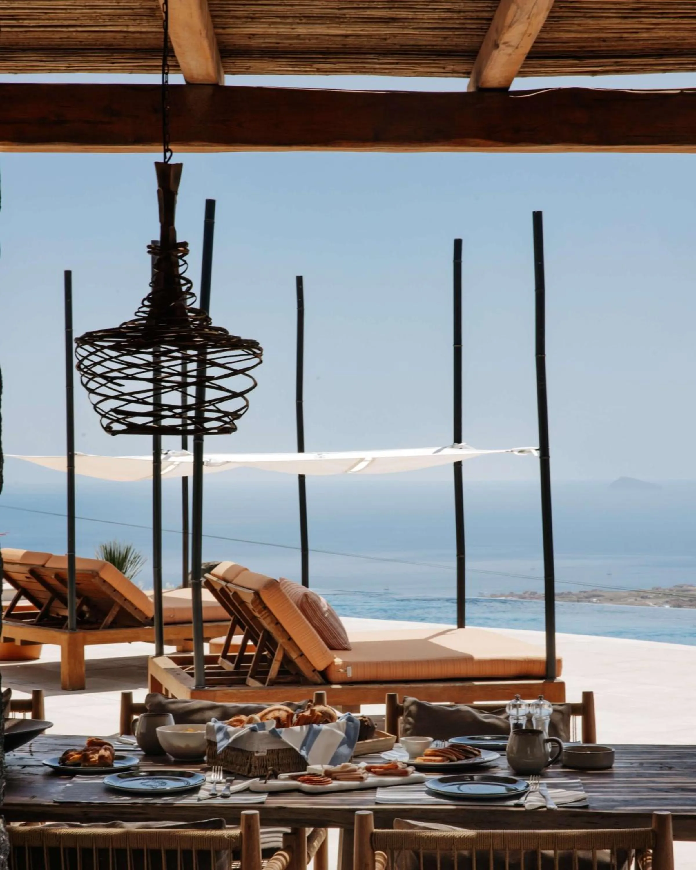 Dining area in Patina Vivera Estate Santorini