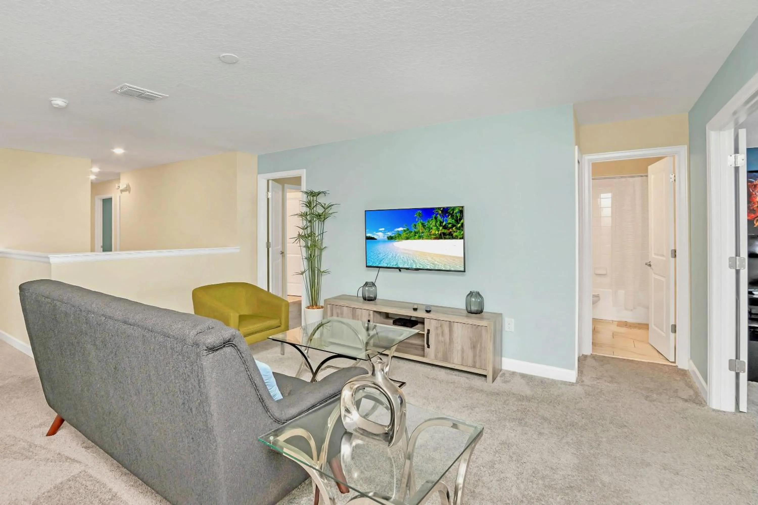 Living room in Stunning 8BR Home with BBQ Pool and Theater