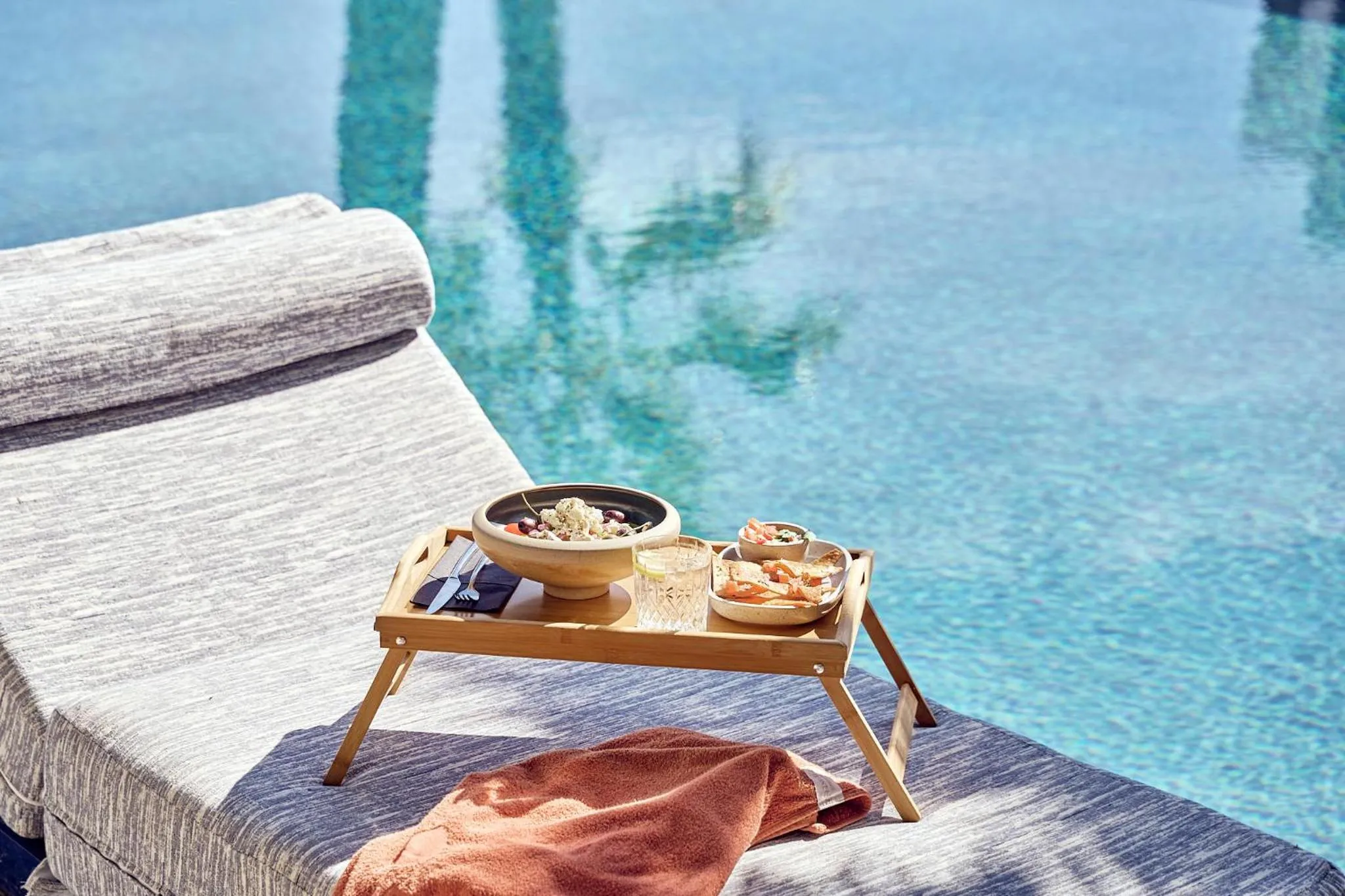 sunbed in Mykonos Theoxenia, a Member of Design Hotels