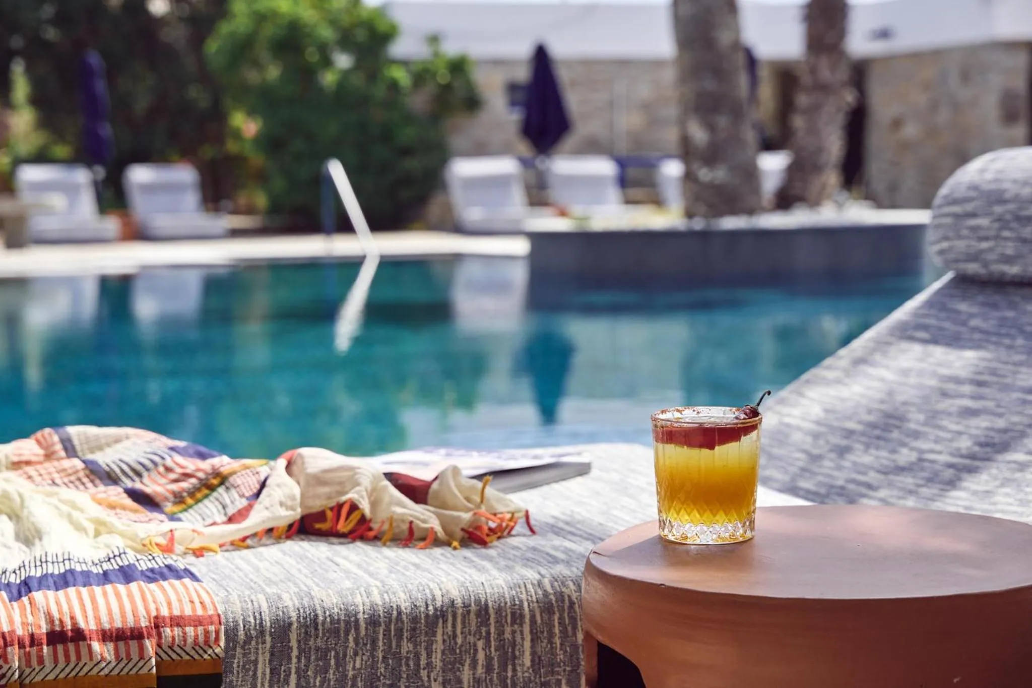 sunbed in Mykonos Theoxenia, a Member of Design Hotels