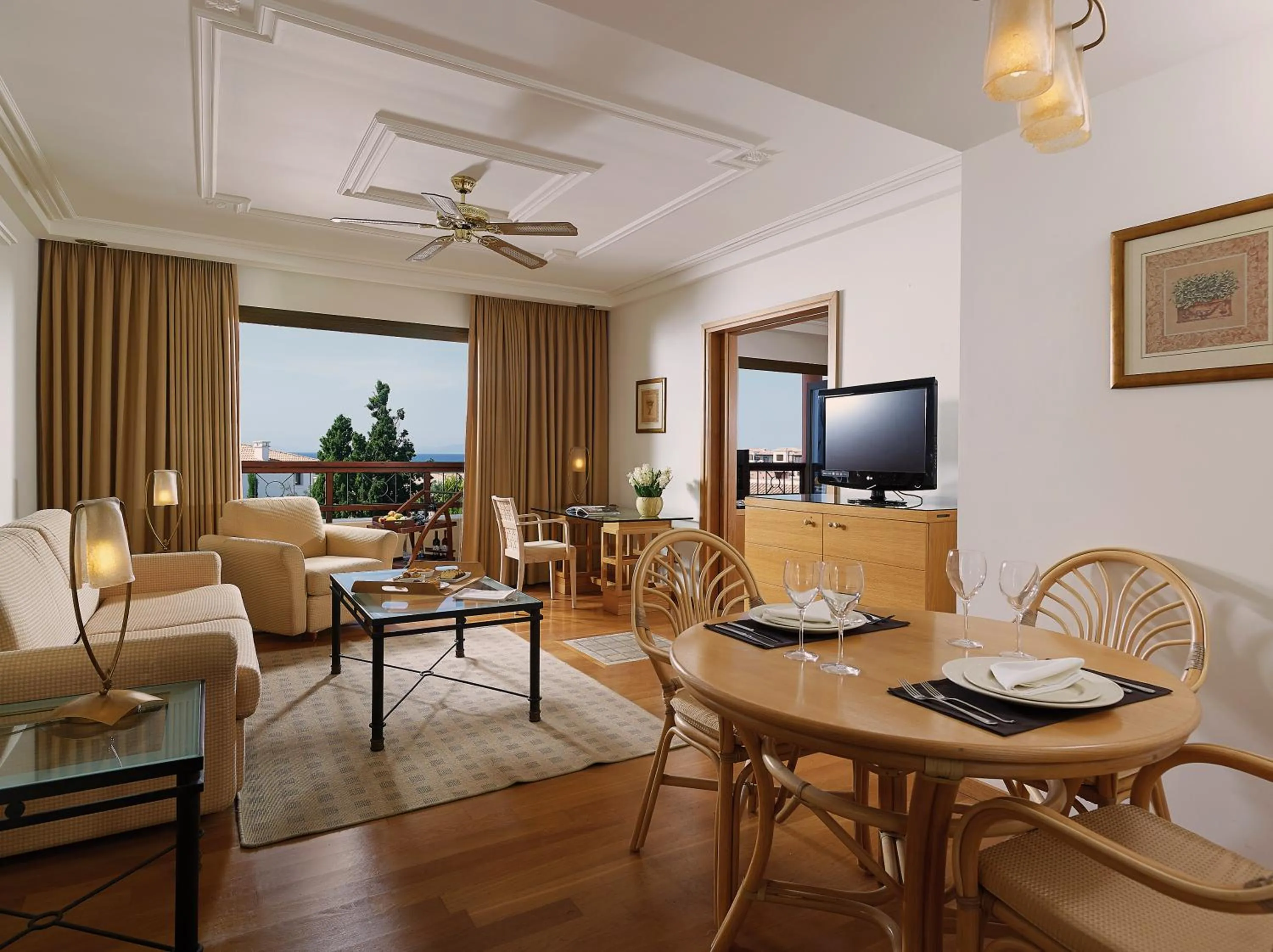 Seating area in Aldemar Olympian Village