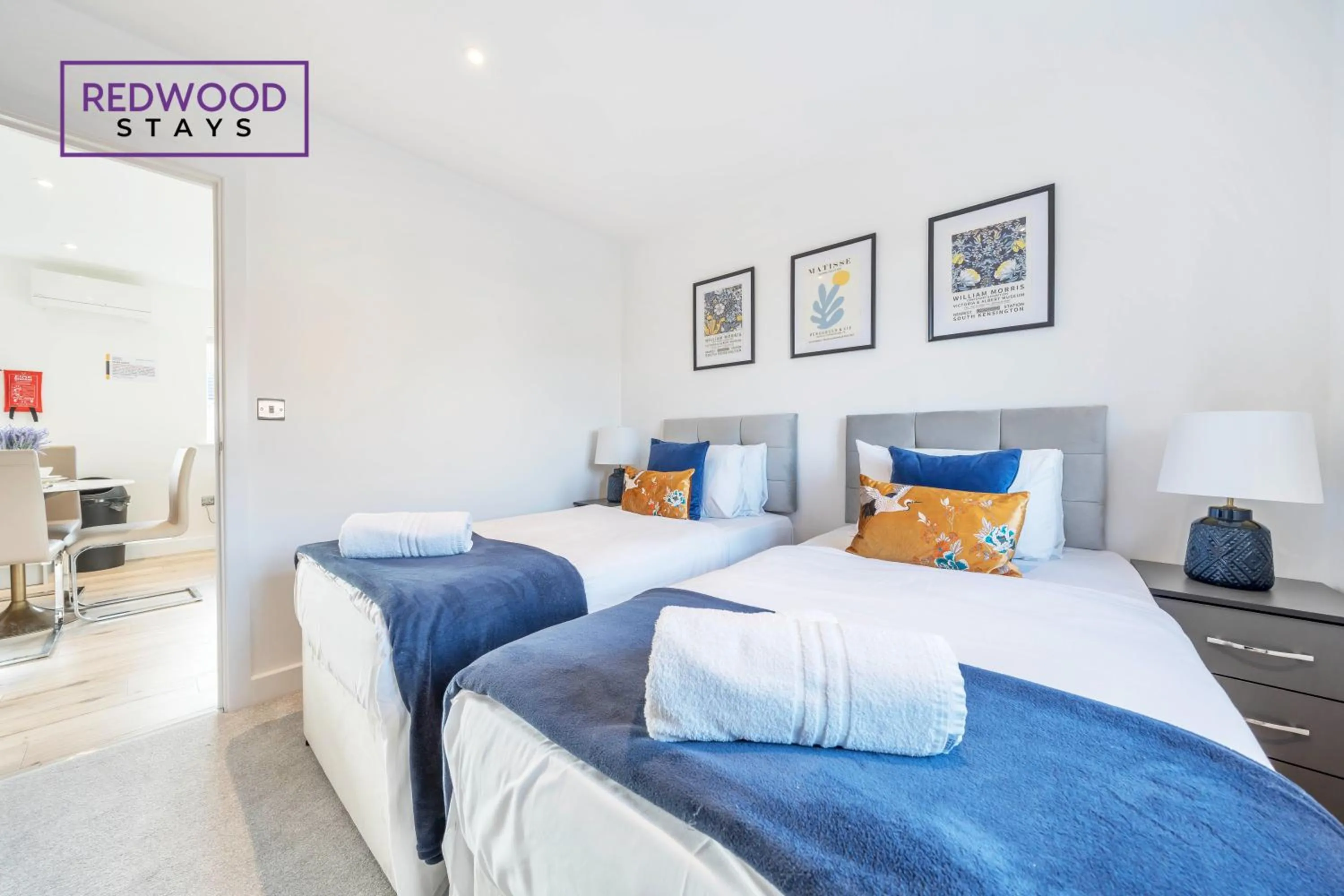 Bed in Modern Serviced Apartments For Contractors & Families with Free Parking, WiFi & Netflix By Redwood Stays