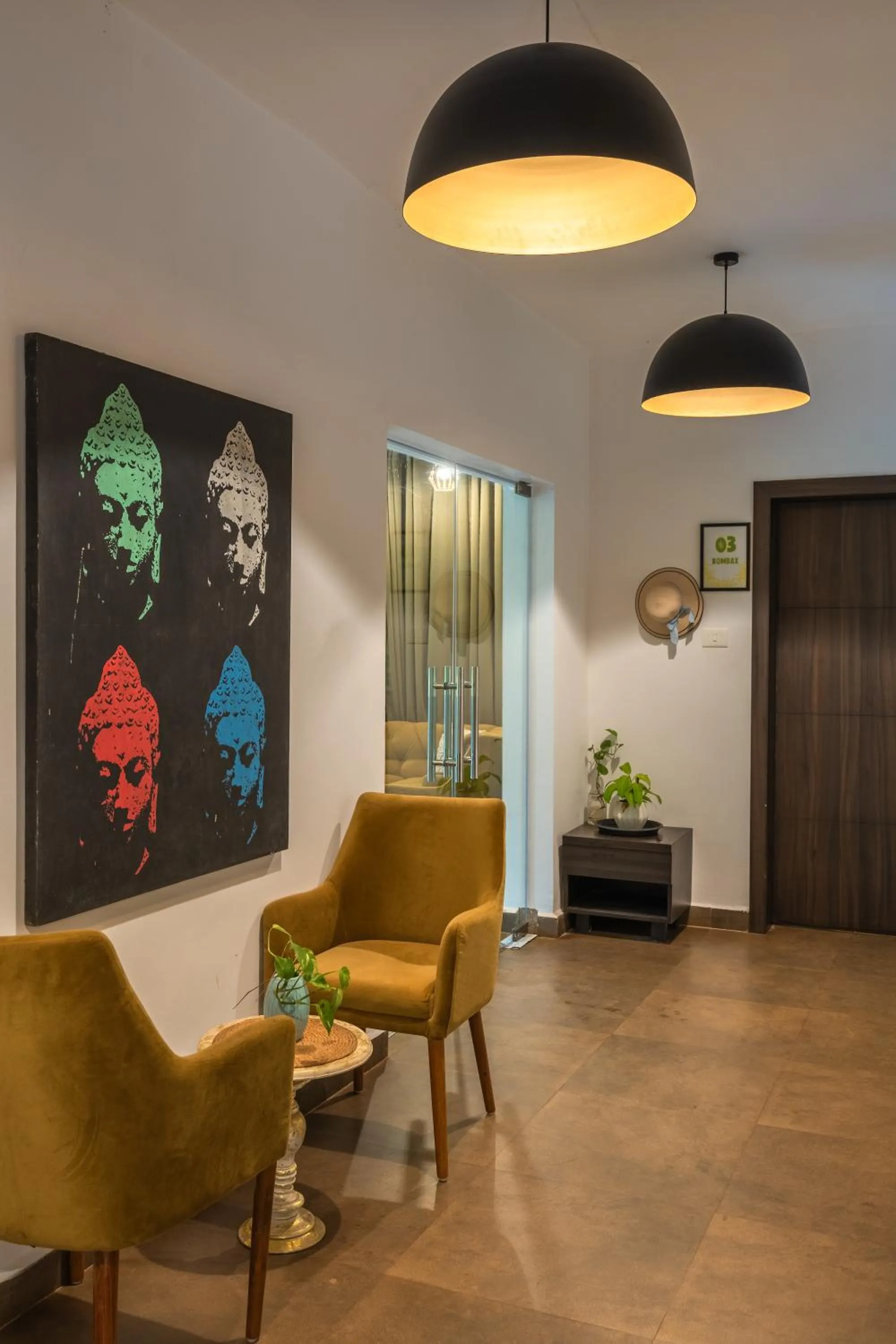 Living room in Locomo Boutique, Morjim - Cozy tropical stay, near beach