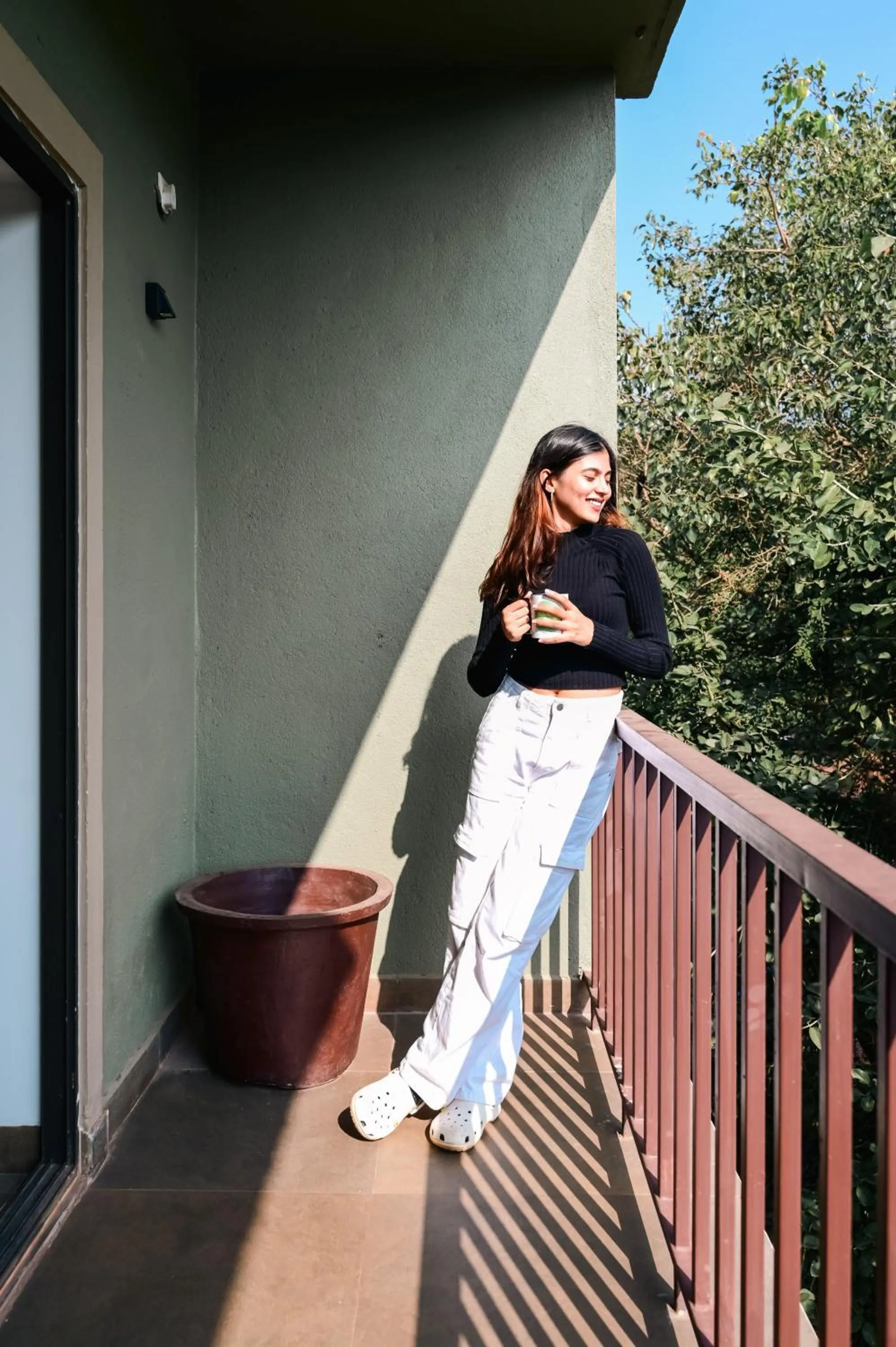 Balcony/Terrace in Locomo Boutique, Morjim - Cozy tropical stay, near beach