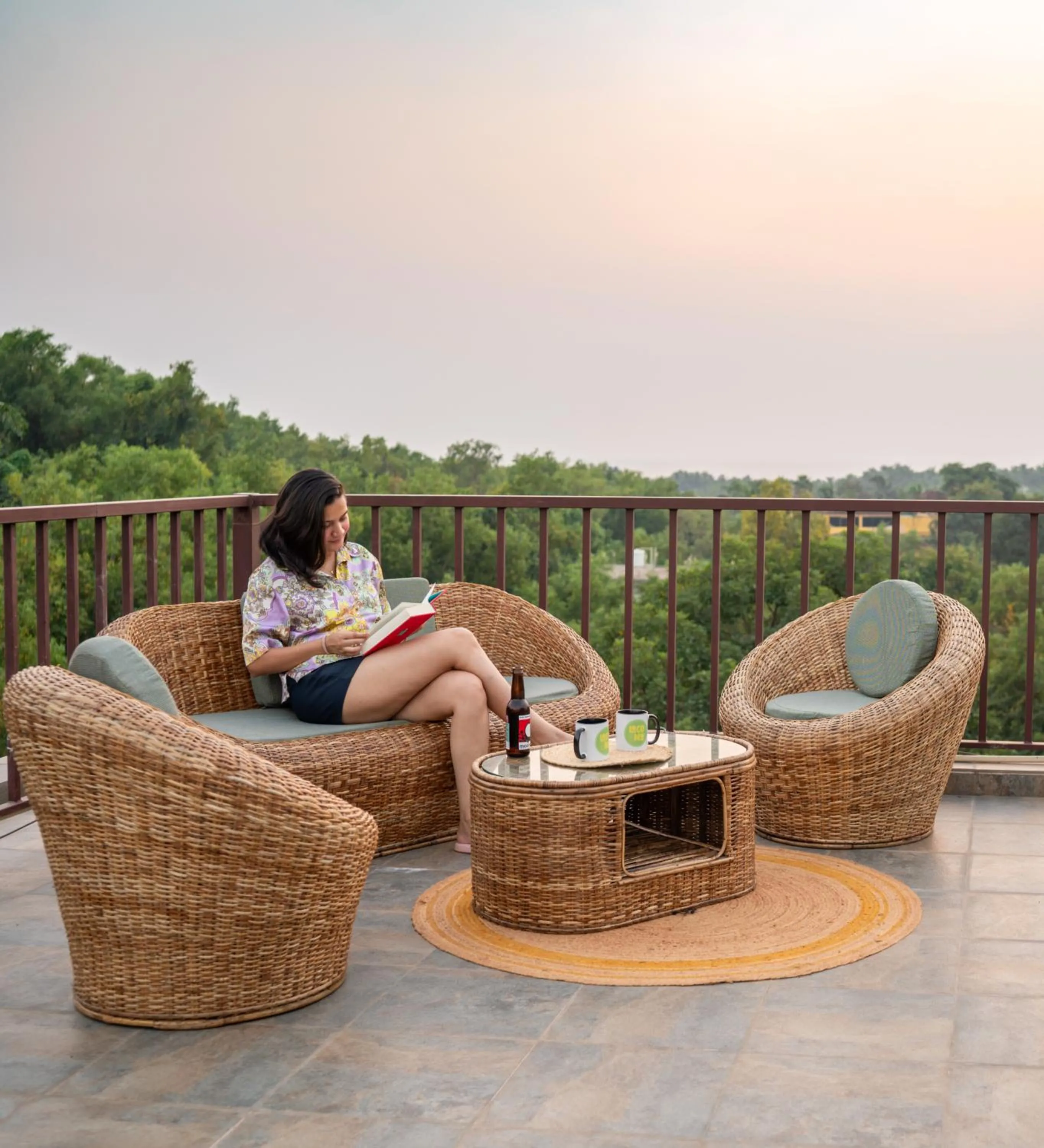 Balcony/Terrace in Locomo Boutique, Morjim - Cozy tropical stay, near beach
