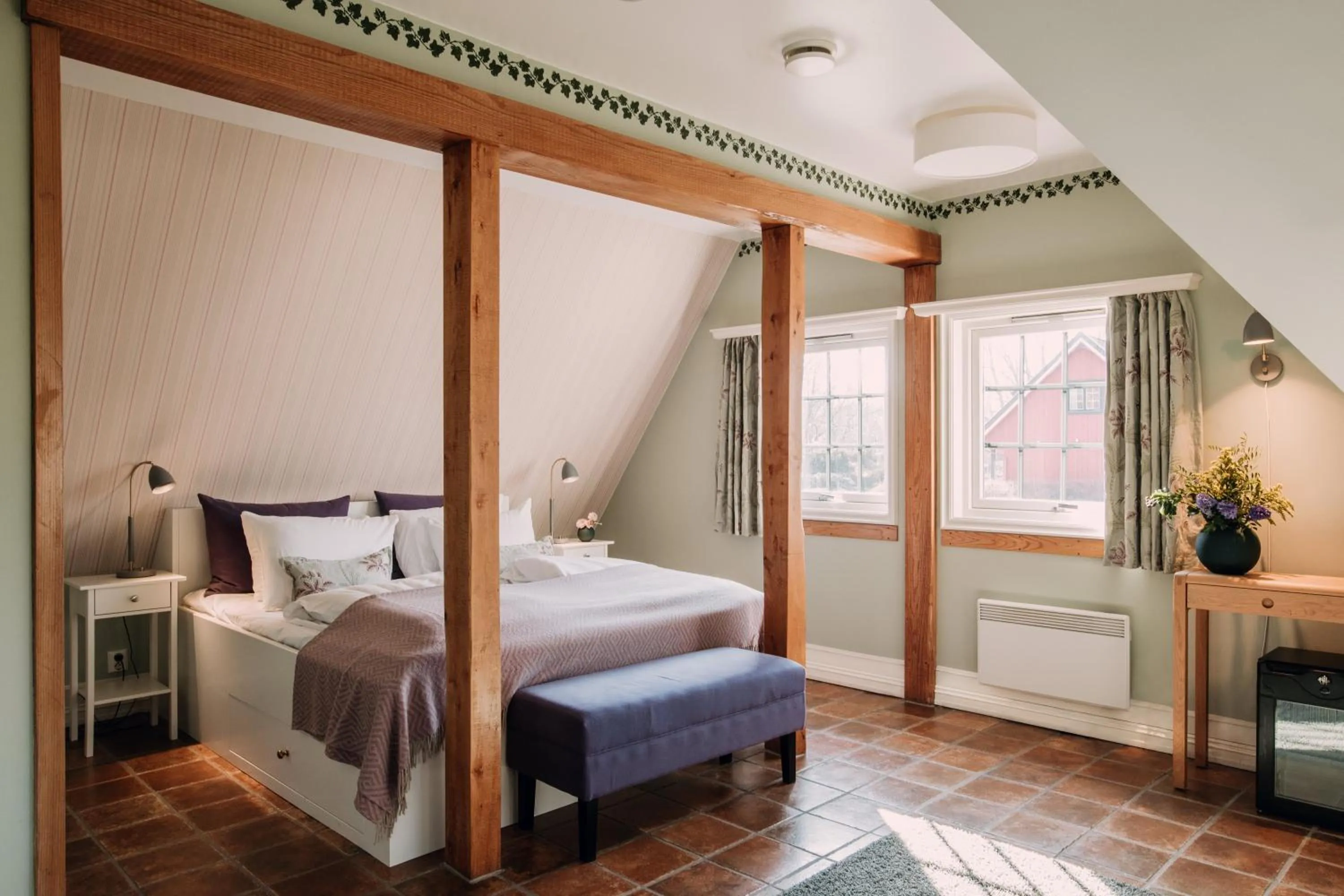 Bed in Engø Gård Hotel & Restaurant