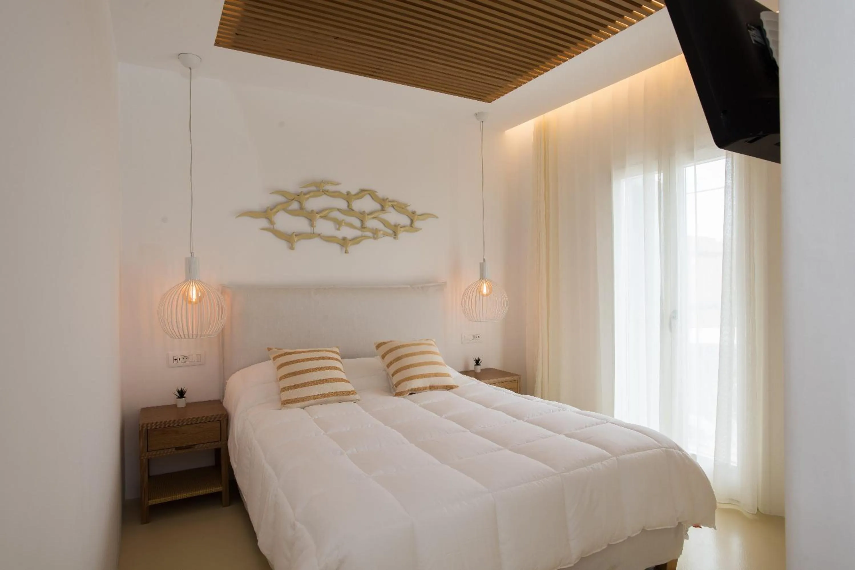 Bed in Elit Suites Mykonos
