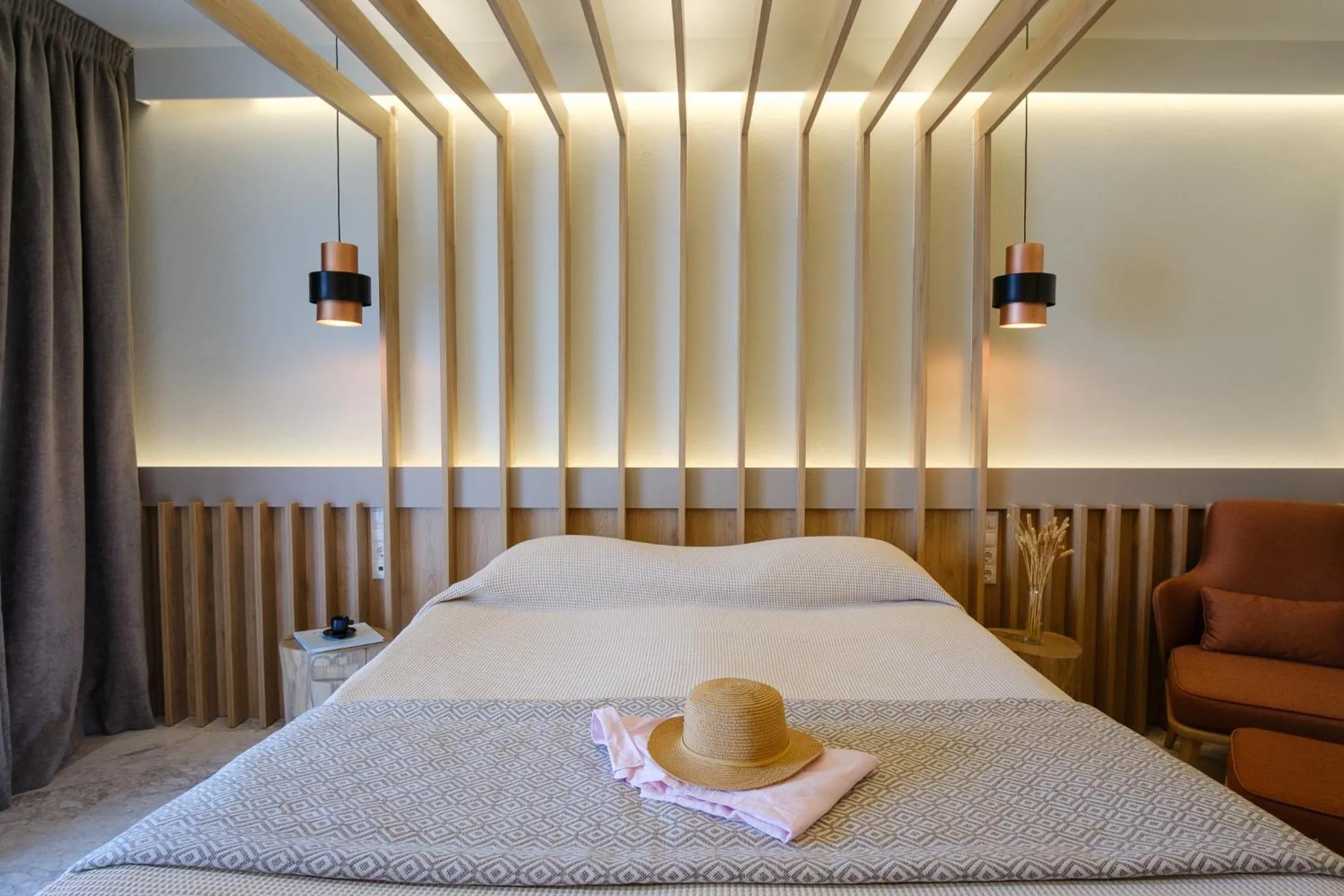 Bed in Bourtzi Hotel