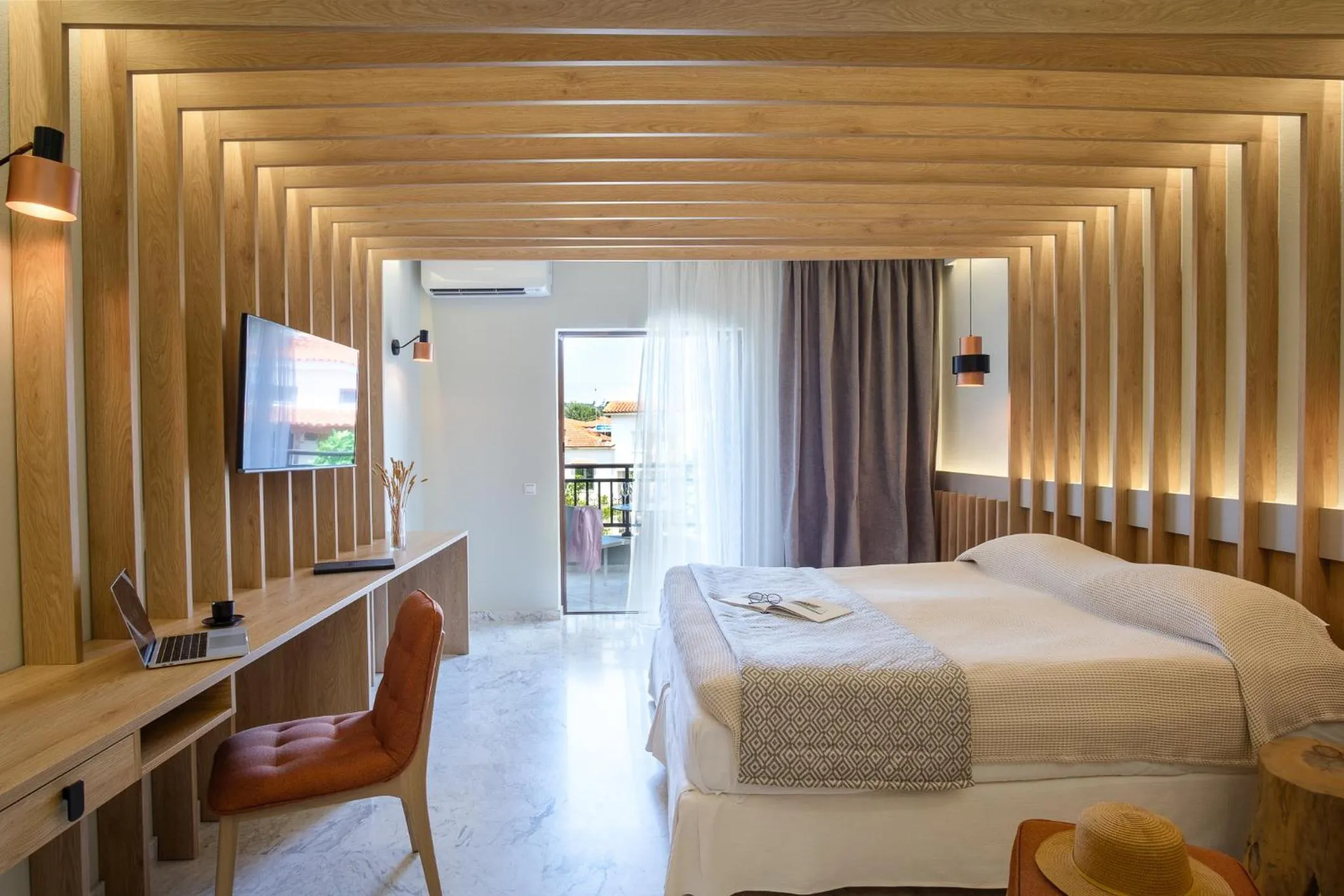 Bed in Bourtzi Hotel