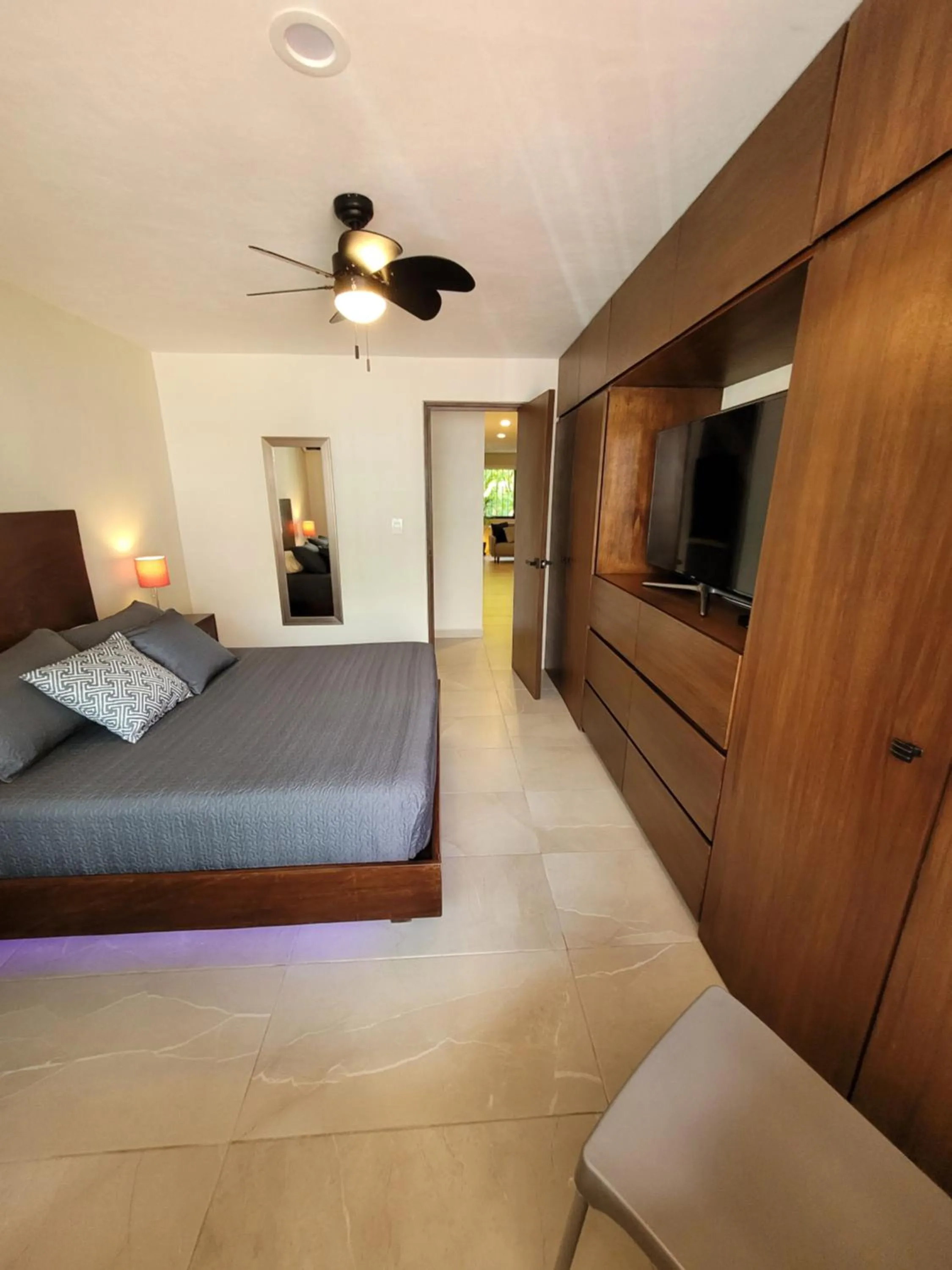 Bed in Departamento Céntrico y Moderno en Cancún.