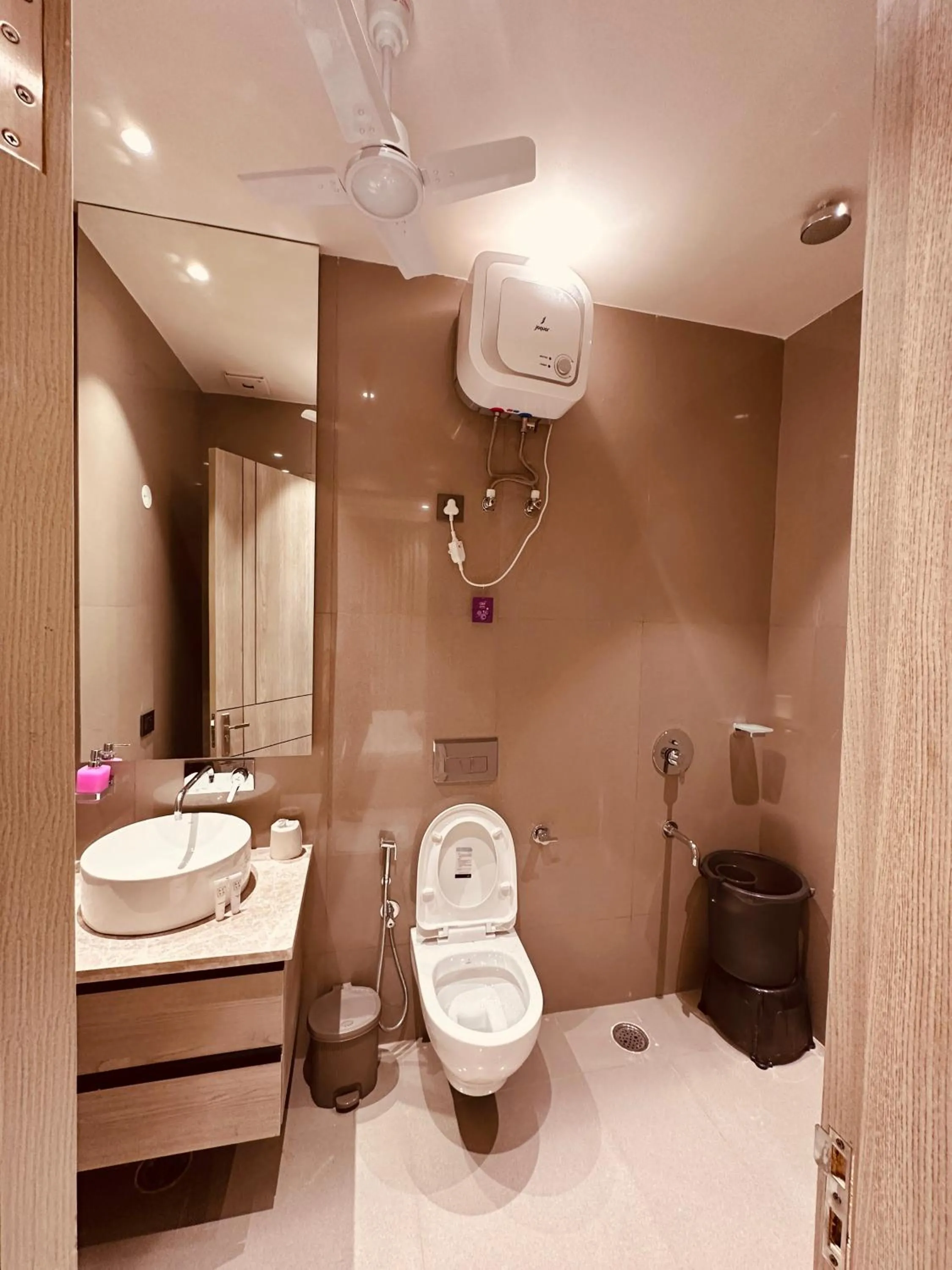 Shower in The Lodgers 2 BHK Serviced Apartment Near Artemis Hospital Sector 57 Gurgaon - Nearest Metro Station Sector 54 Chowk