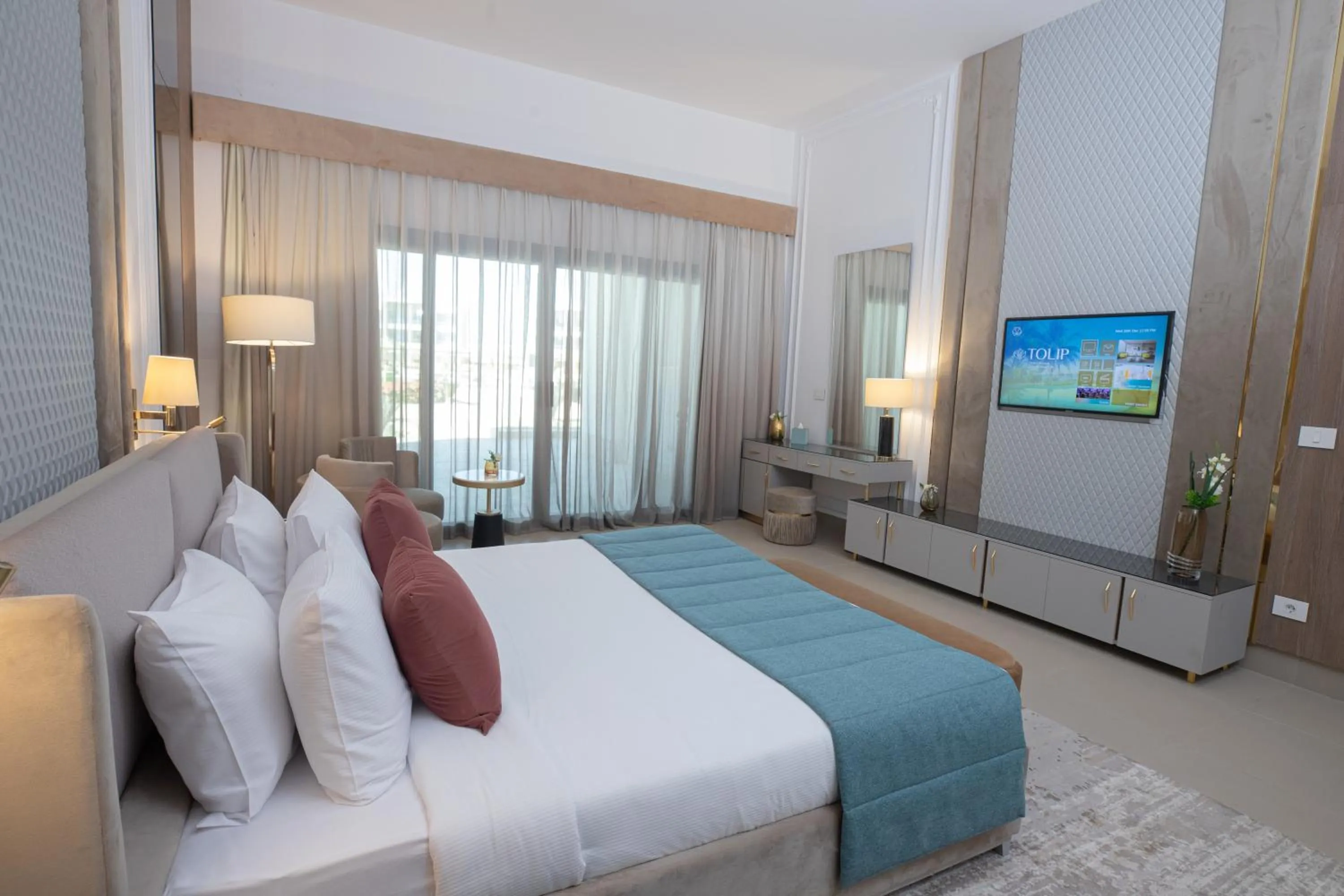 Bedroom, Bed in Tolip Olympic International City