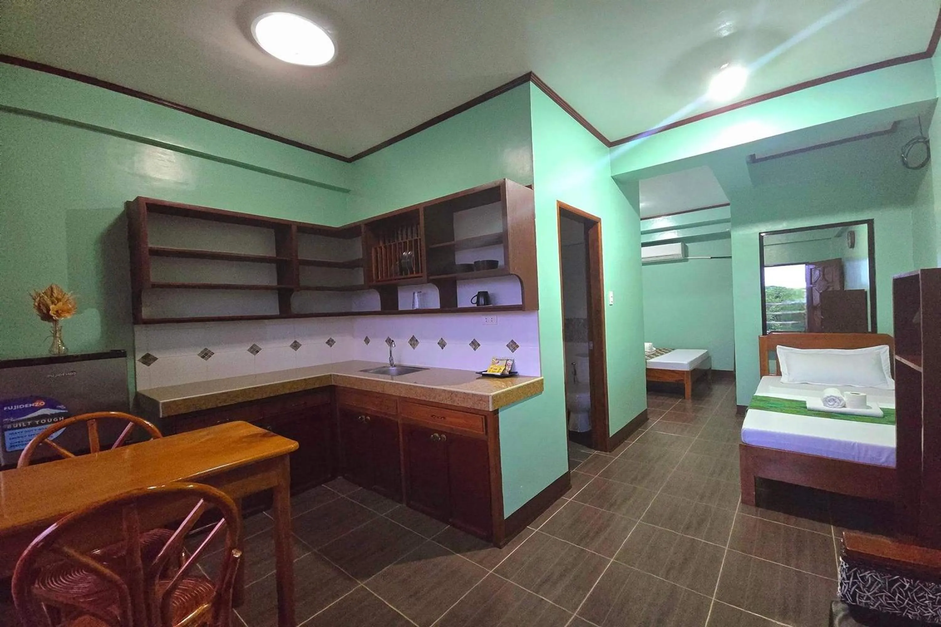 Kitchen or kitchenette, Bed in Nober Pension House City Center