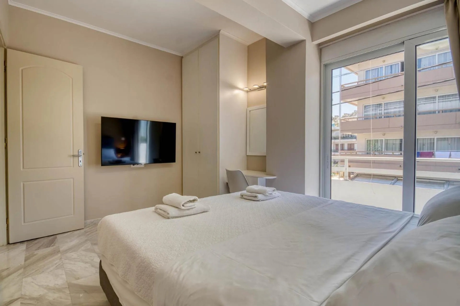 TV and multimedia, Bed in Rhodes Island Elli Beach Apartments