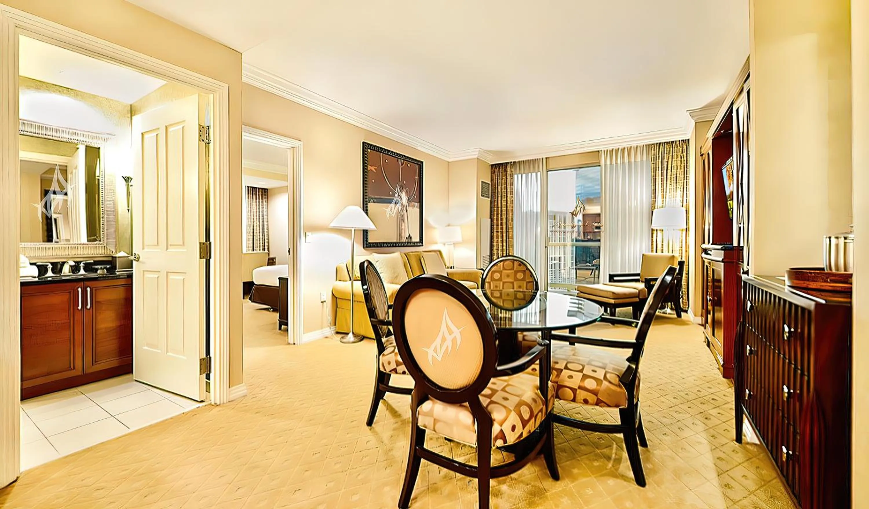 Living room in Amalz Balcony Suites at Mgm Signature !
