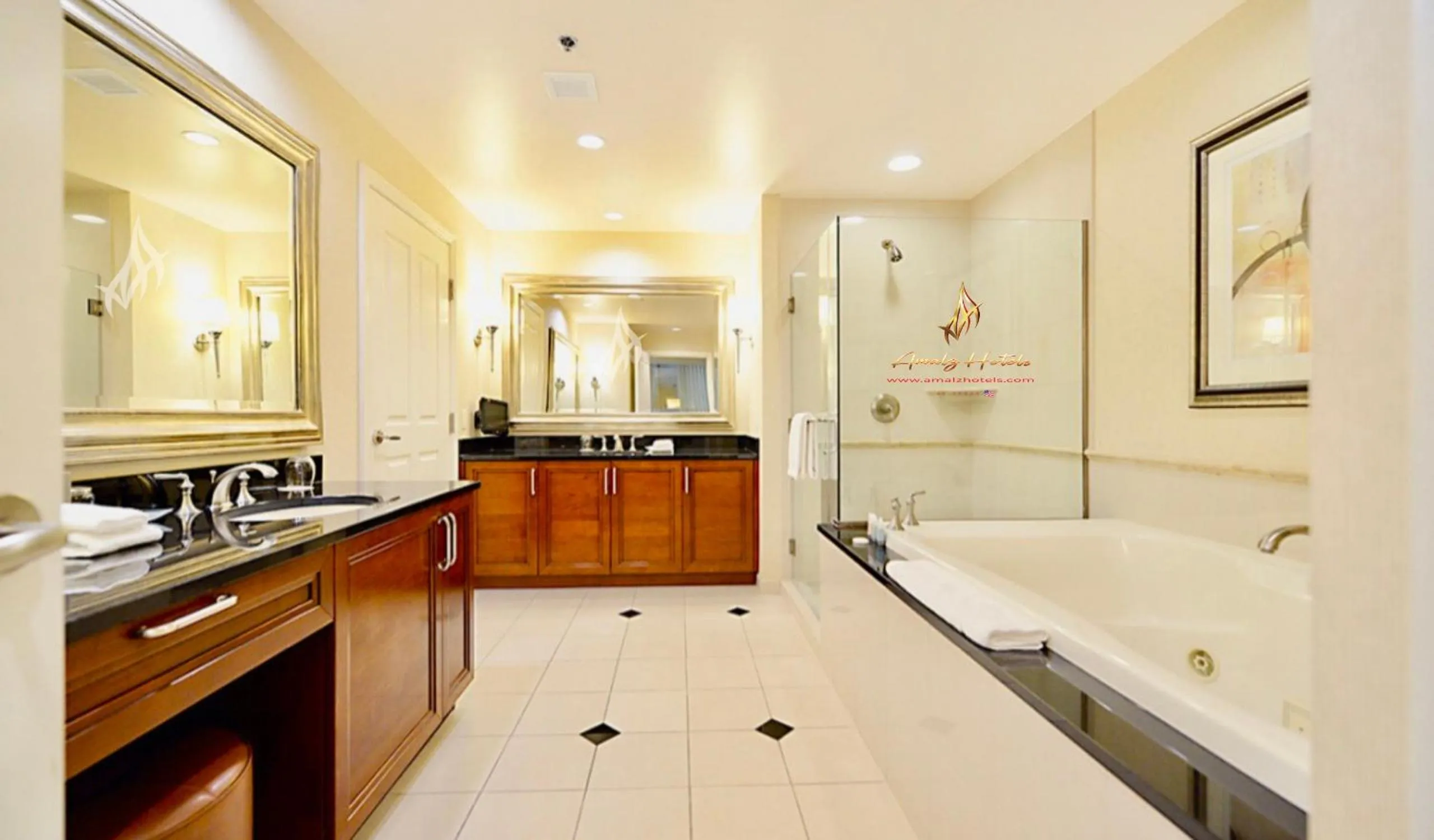 Bathroom in Amalz Balcony Suites at Mgm Signature !