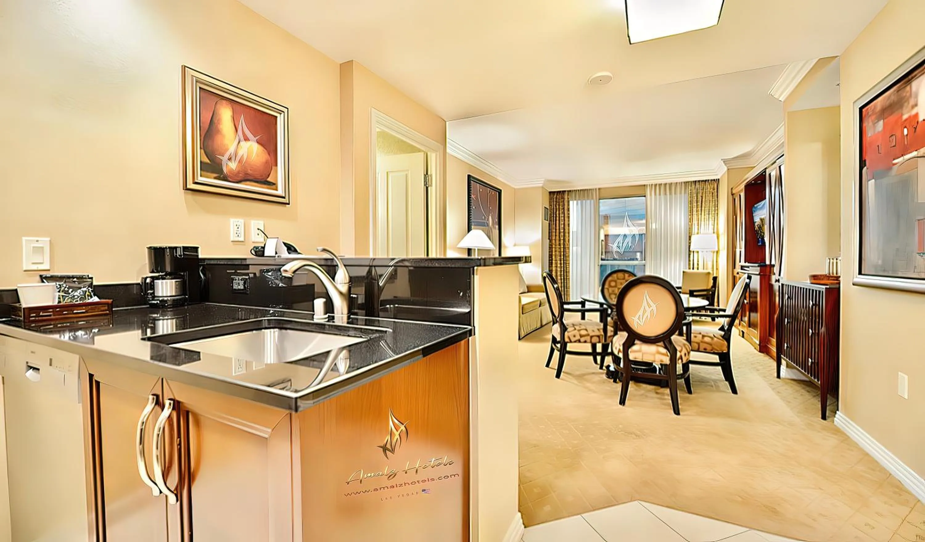 Kitchen or kitchenette in Amalz Balcony Suites at Mgm Signature !