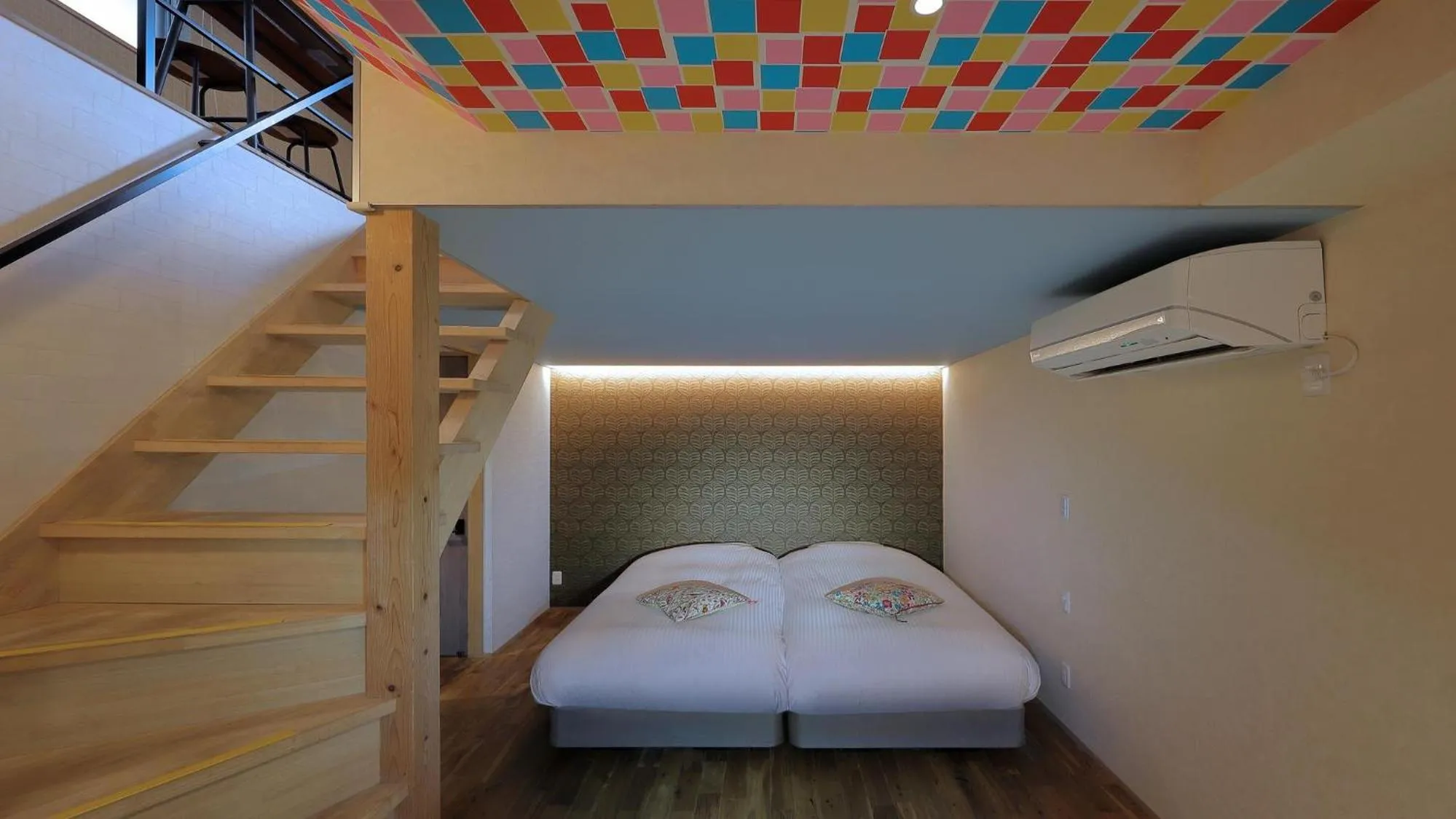 Bed in Onsen Glamping ShimaBlue