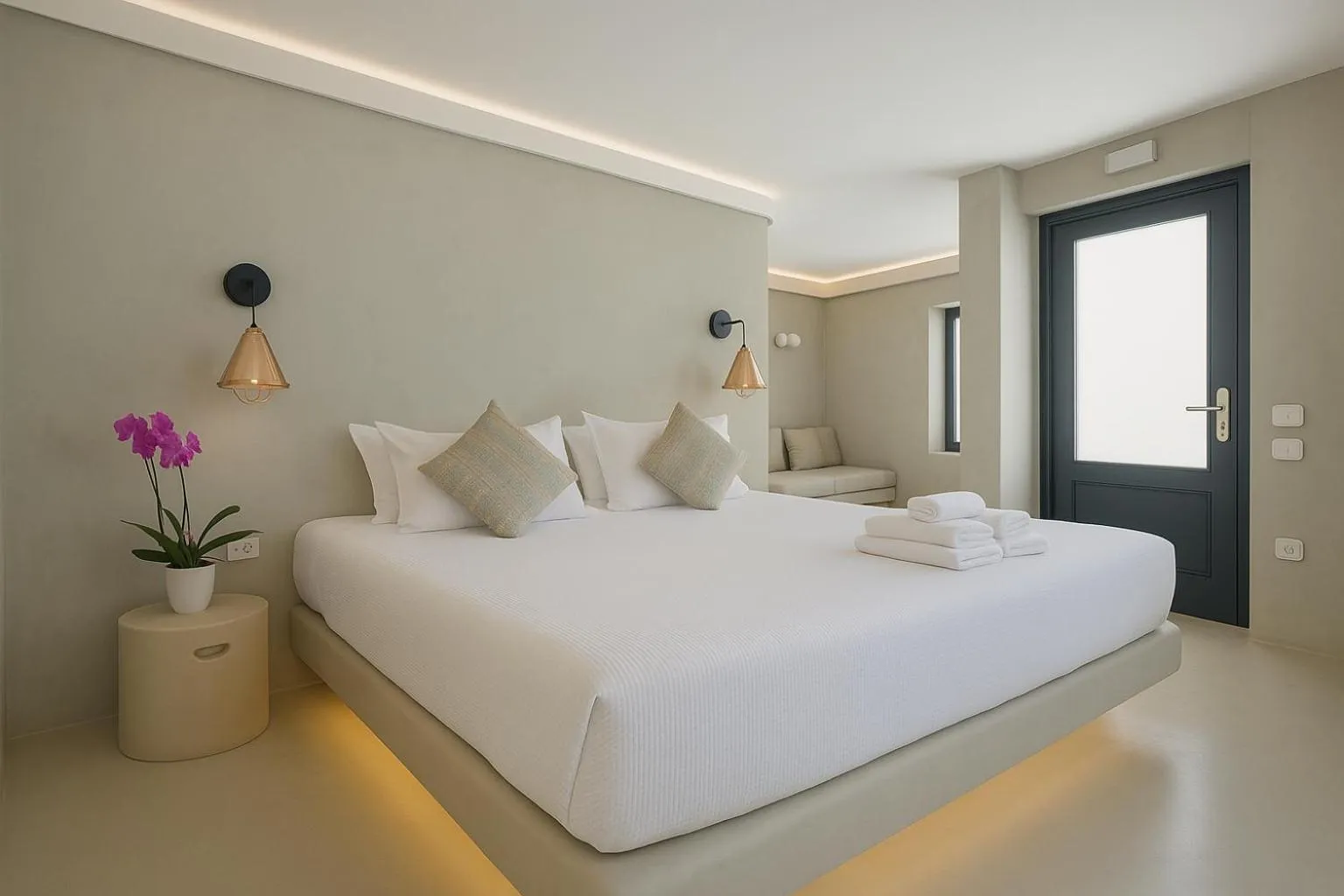 Bed in Chic Hotel Santorini