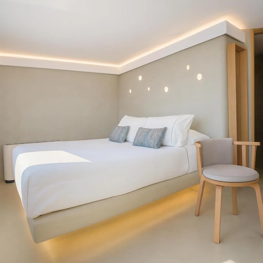 Bed in Chic Hotel Santorini