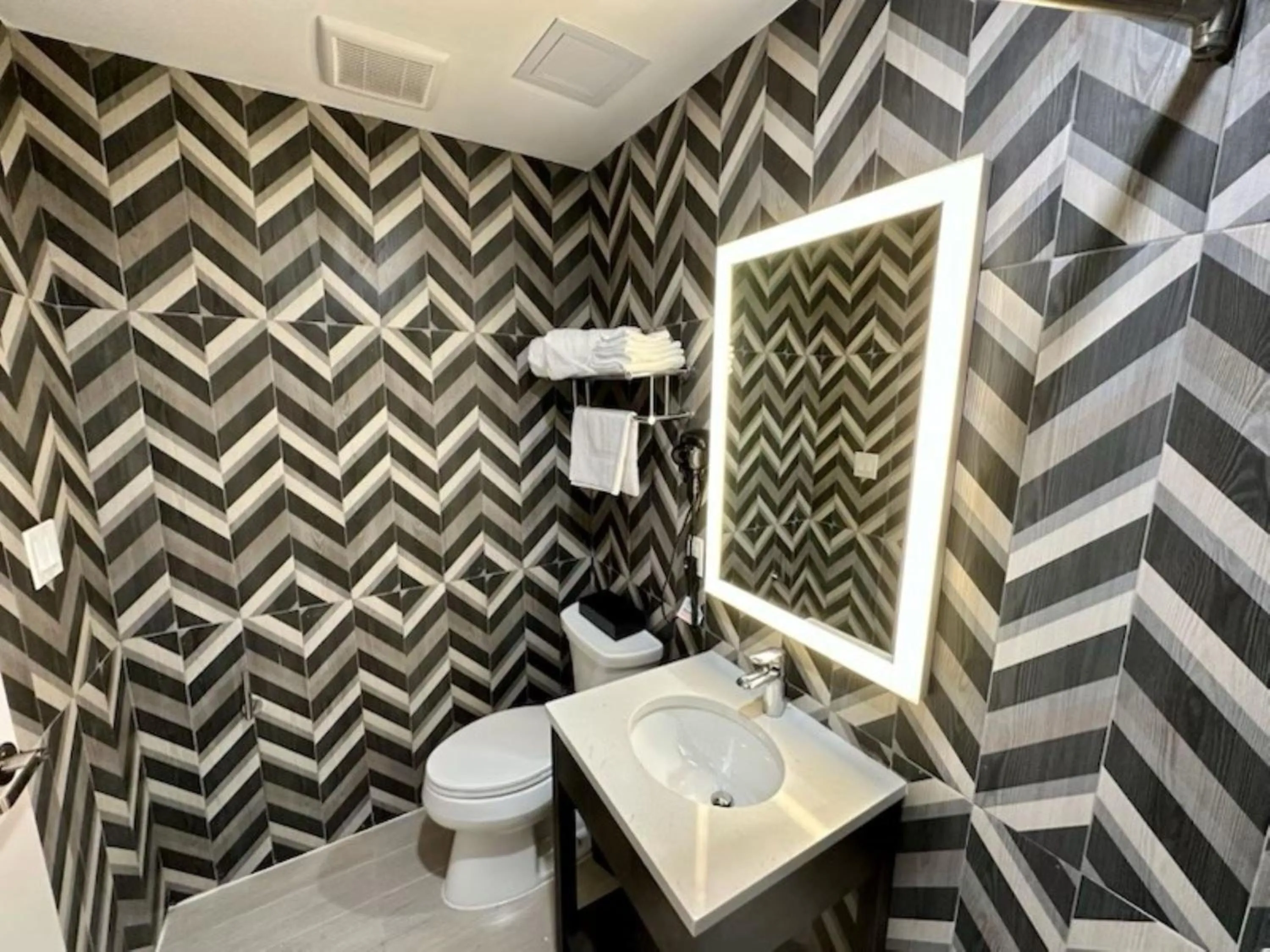 Bathroom in Super 8 by Wyndham Brooklyn Pennsylvania Ave