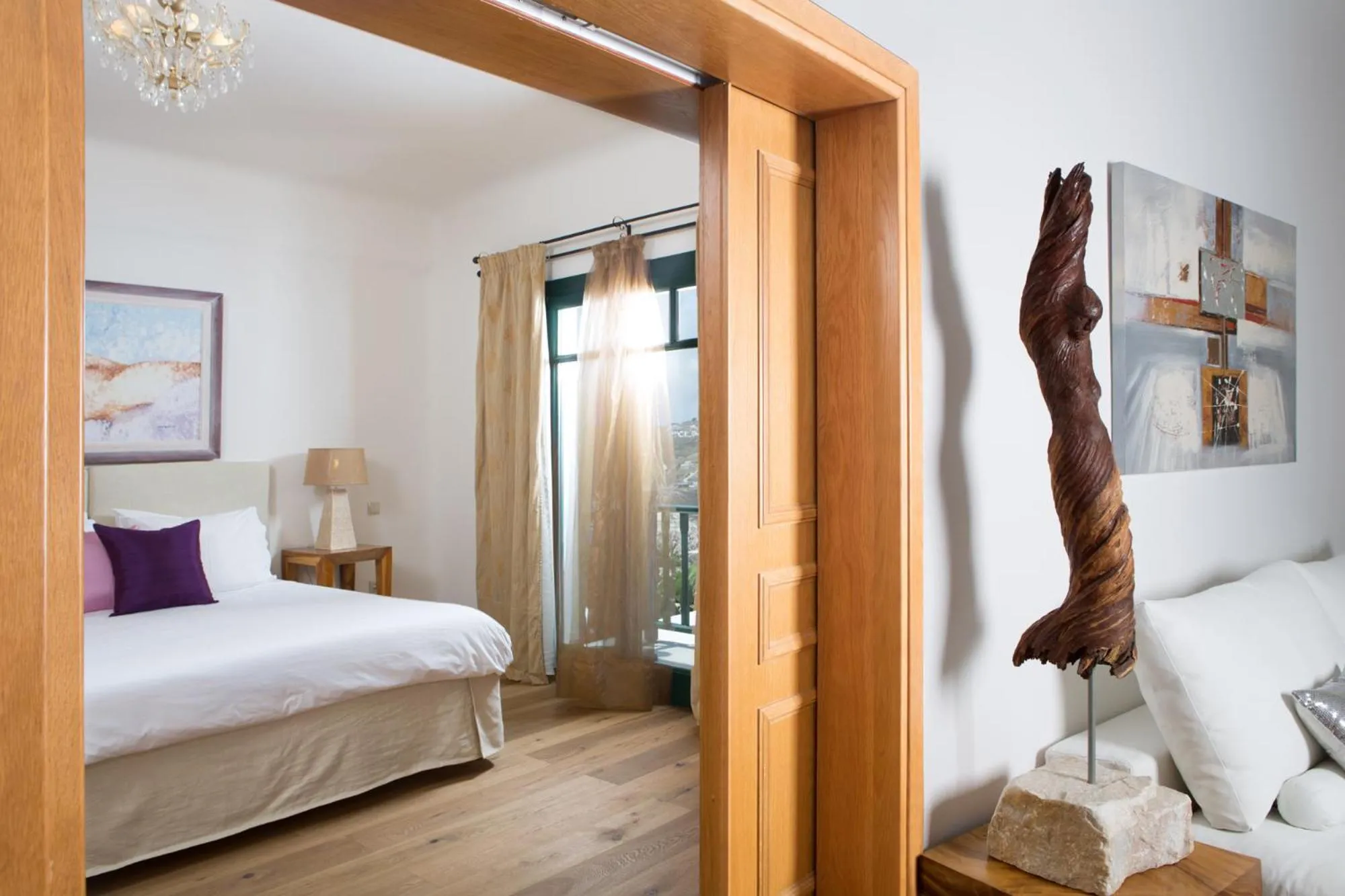 Balcony/Terrace, Bed in Tharroe of Mykonos Boutique Hotel