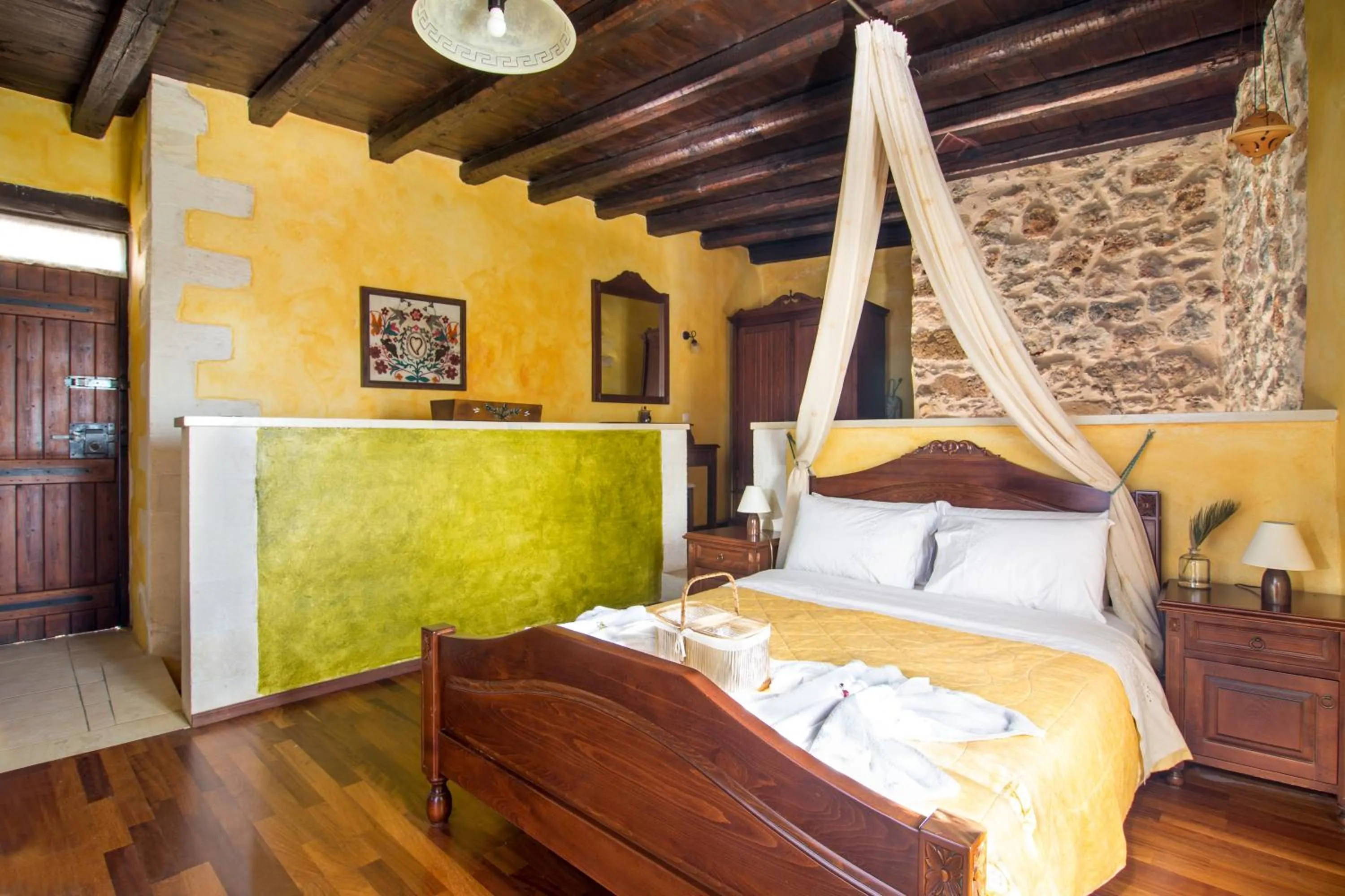 Bedroom, Bed in Samonas Traditional Villas