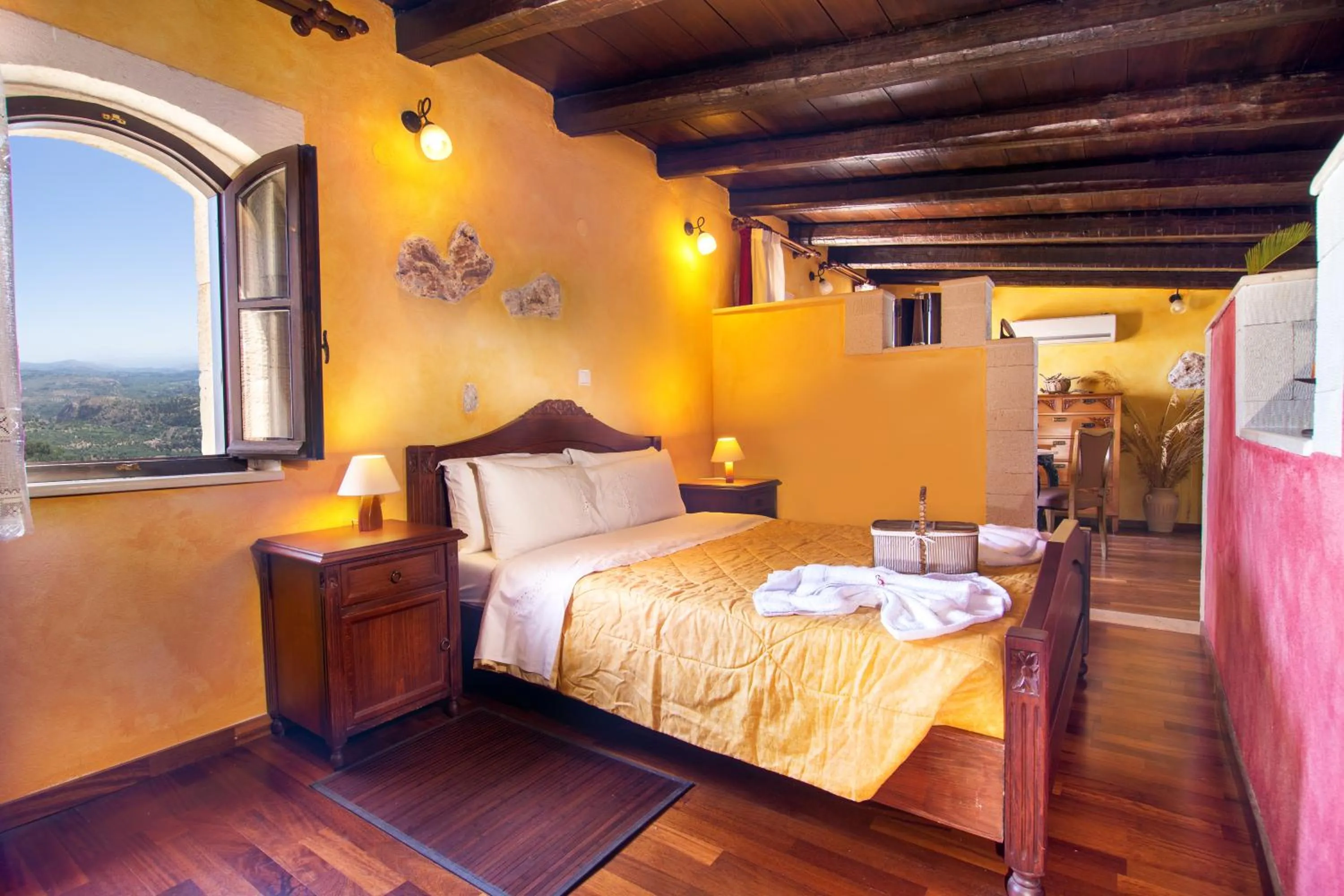 Bedroom, Bed in Samonas Traditional Villas