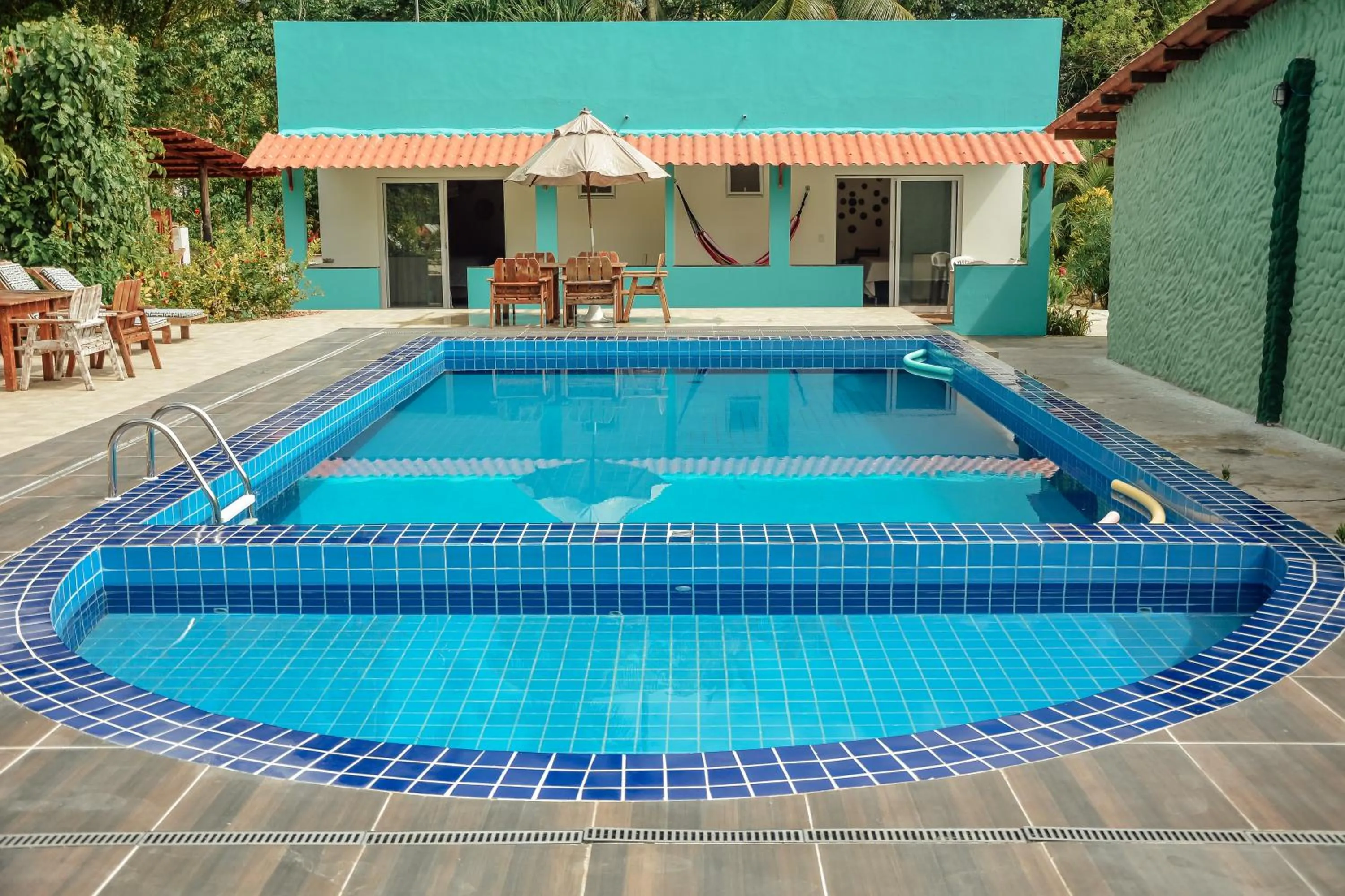 Pool view in Ajubá Pousada