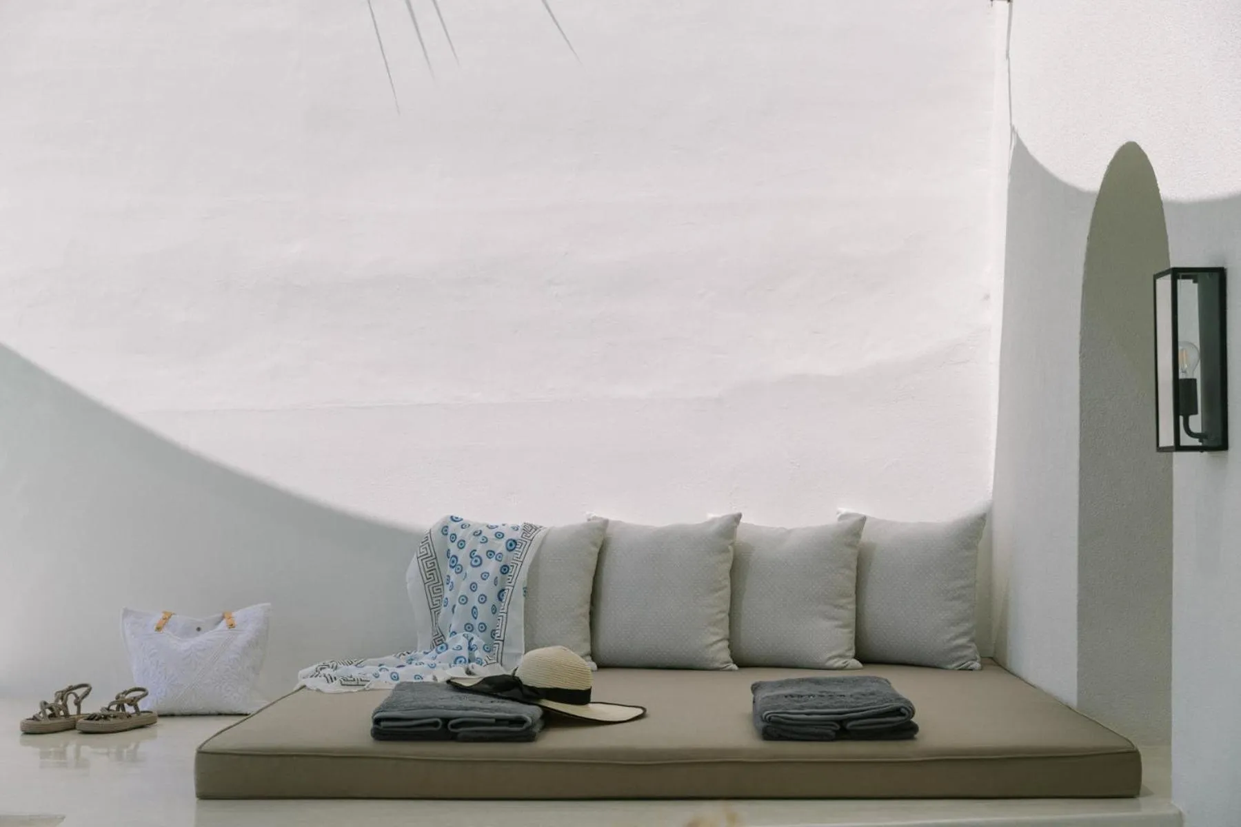 Seating area in Thera Villas